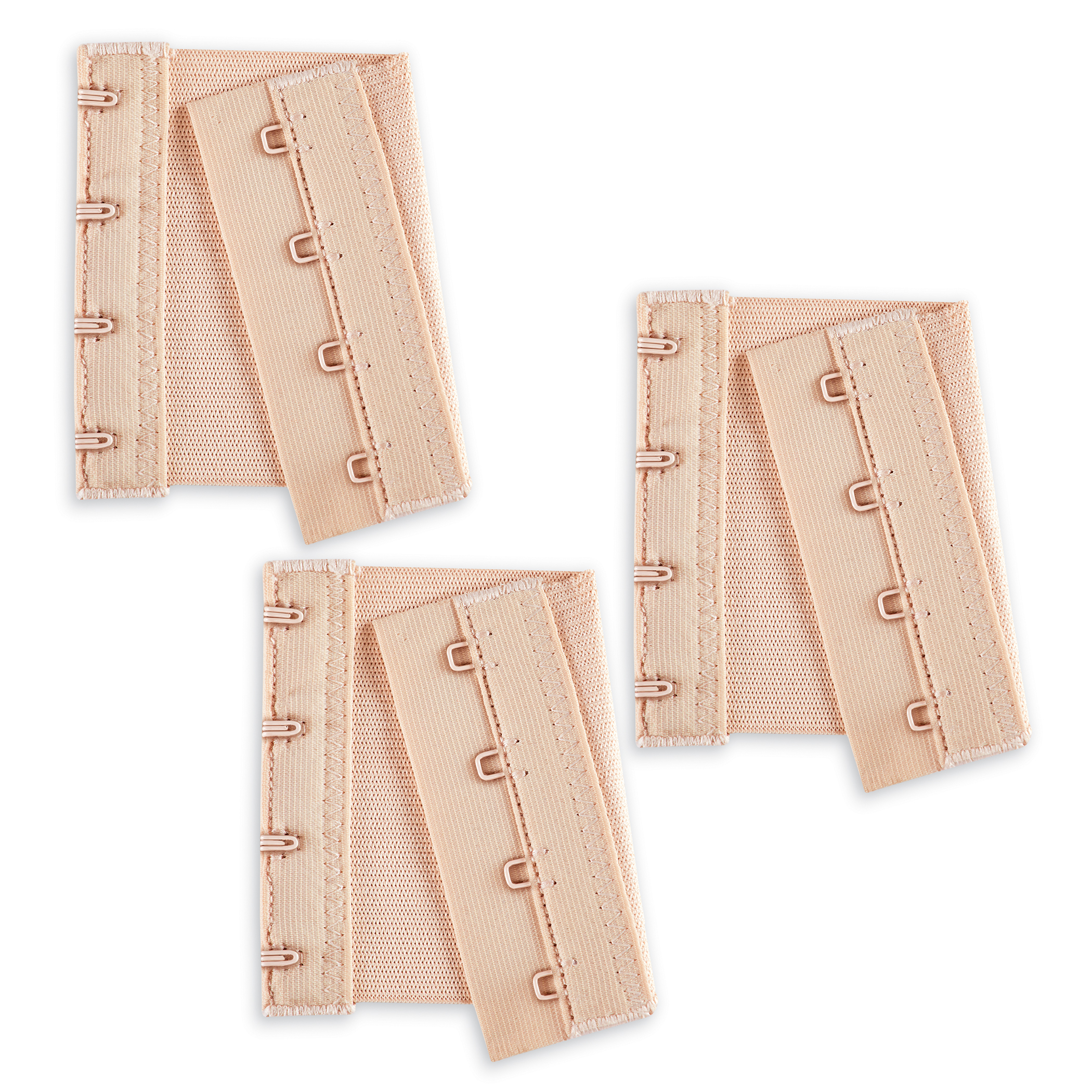 4-Hook Style Bra Extenders - Set of 3 One Size Black