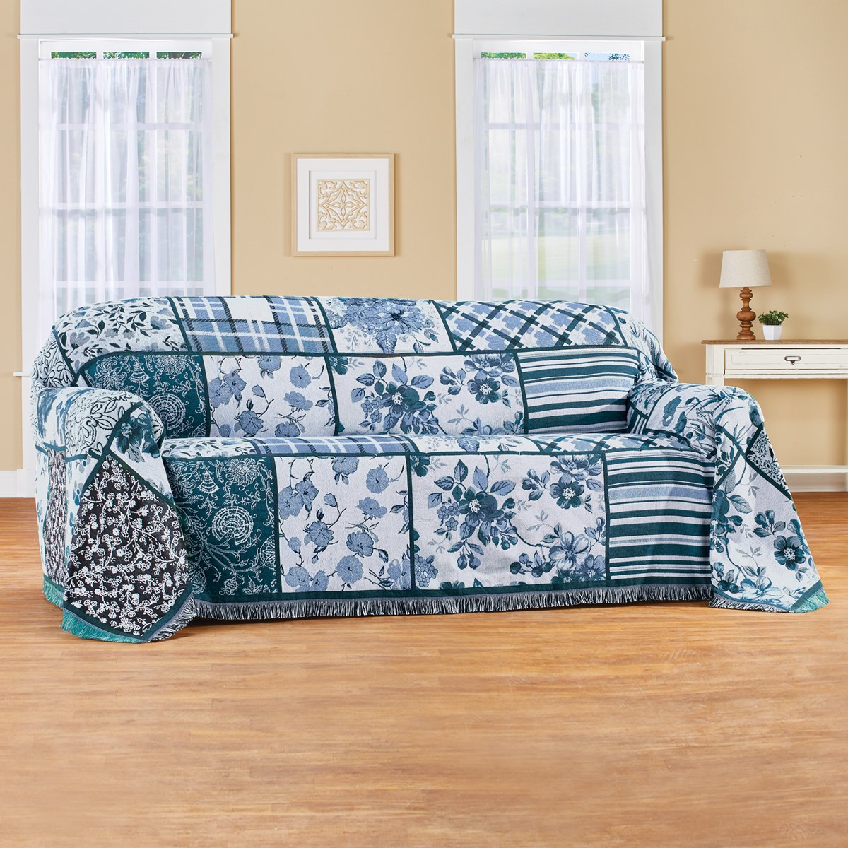 Stripe & Plaid Patchwork Tapestry Furniture Throw Covers Collections Etc.