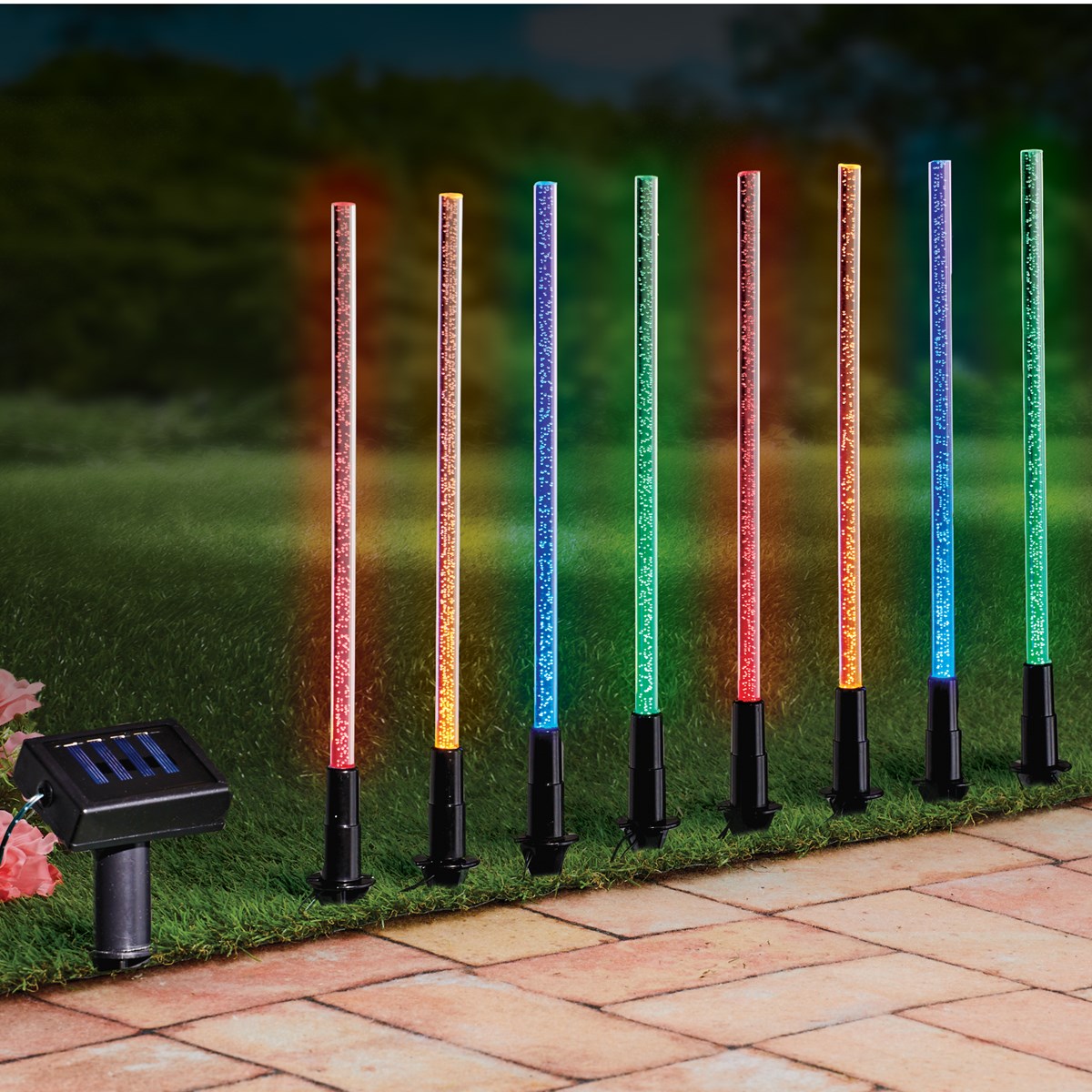 8Piece Solar Multicolored Landscape Pathway Bubble Lights