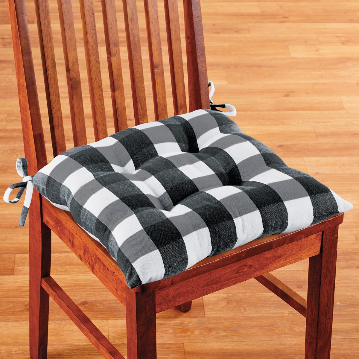 Buffalo Plaid Thick Cotton Padded Chair Cushion | Collections Etc.