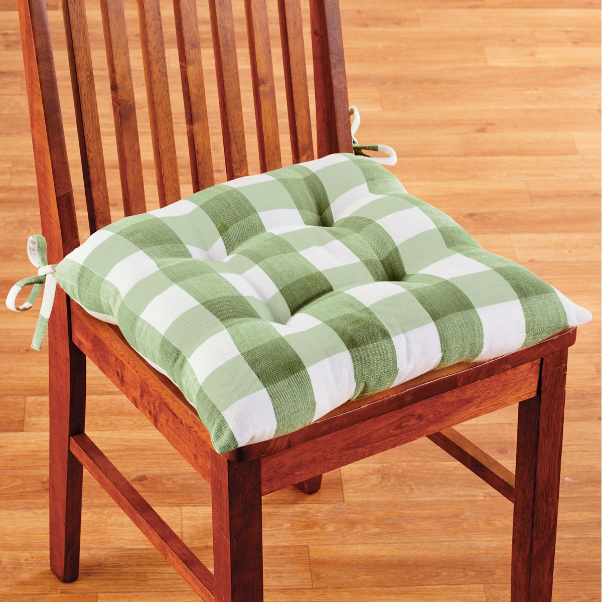 Buffalo Plaid Thick Cotton Padded Chair Cushion | Collections Etc.