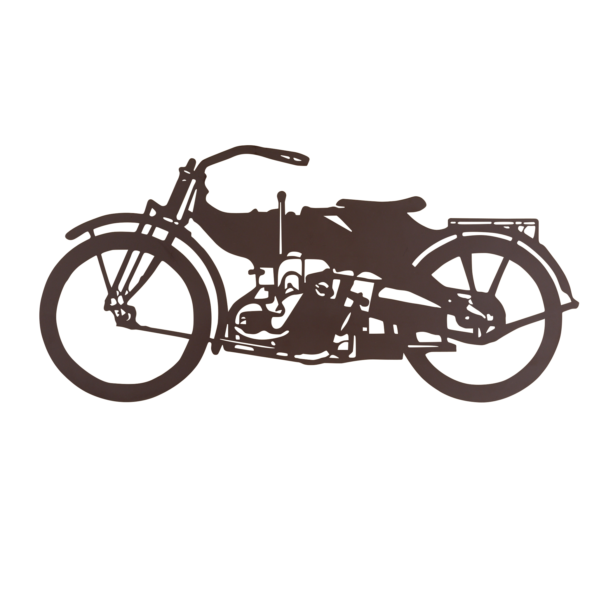 Iron Cut-Out Motorcycle Wall Decoration, 23" X 0.38" X 11"