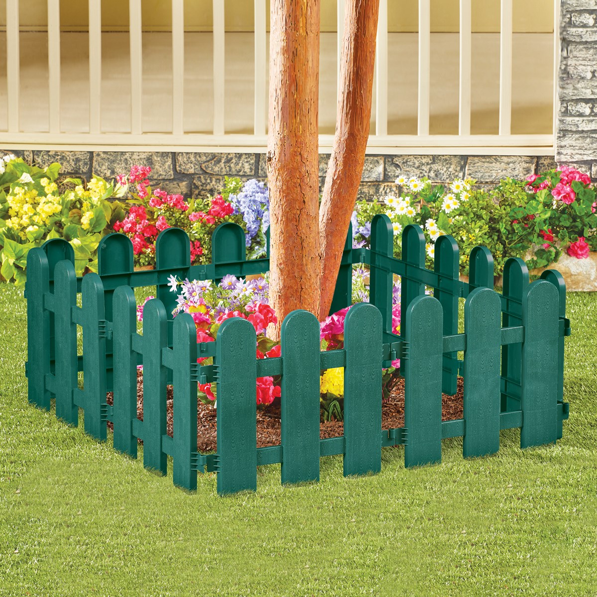 Picket Fence Style Garden Border Edging Set of 8 Collections Etc.