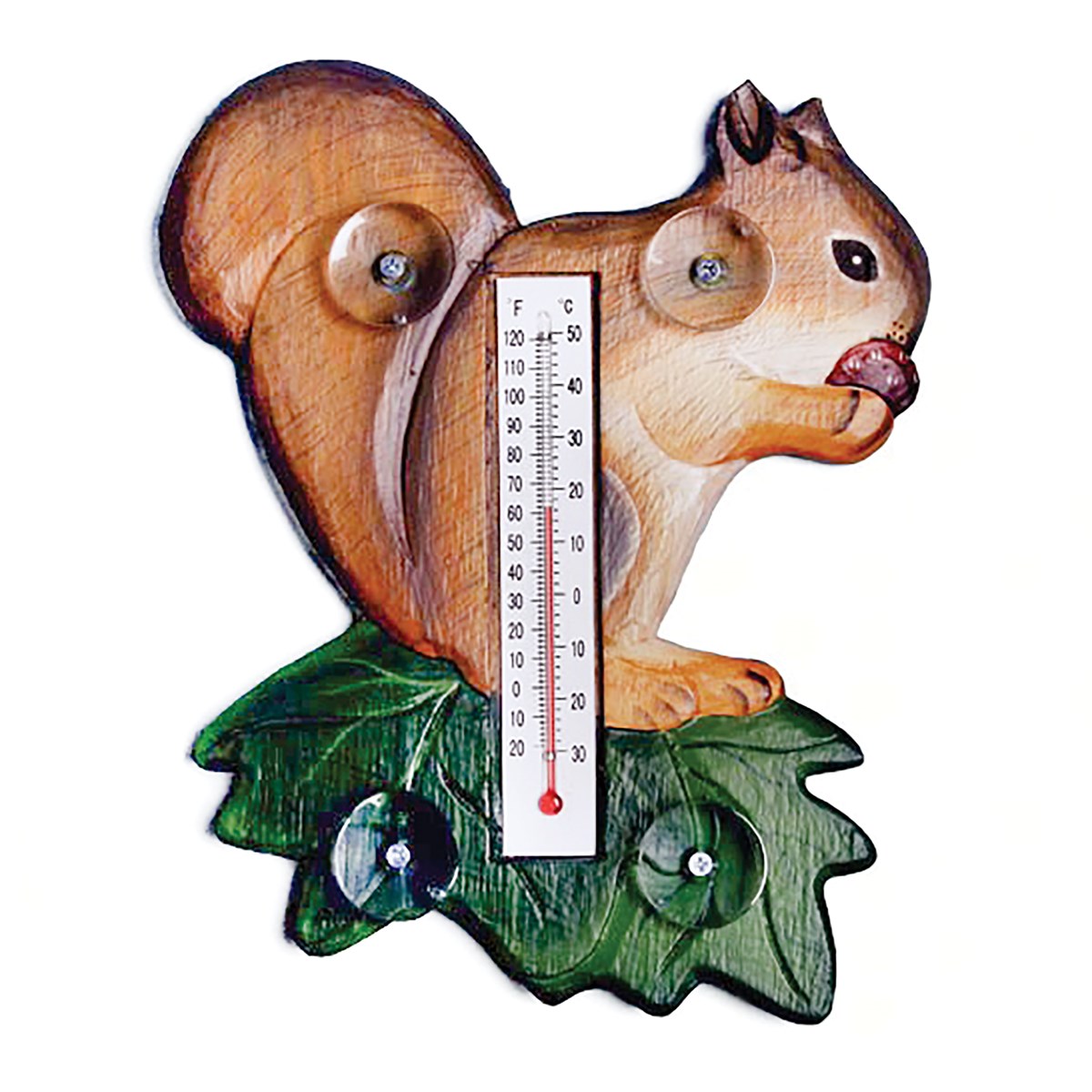 Squirrel on a Leaf Outdoor Window Thermometer Collections Etc.