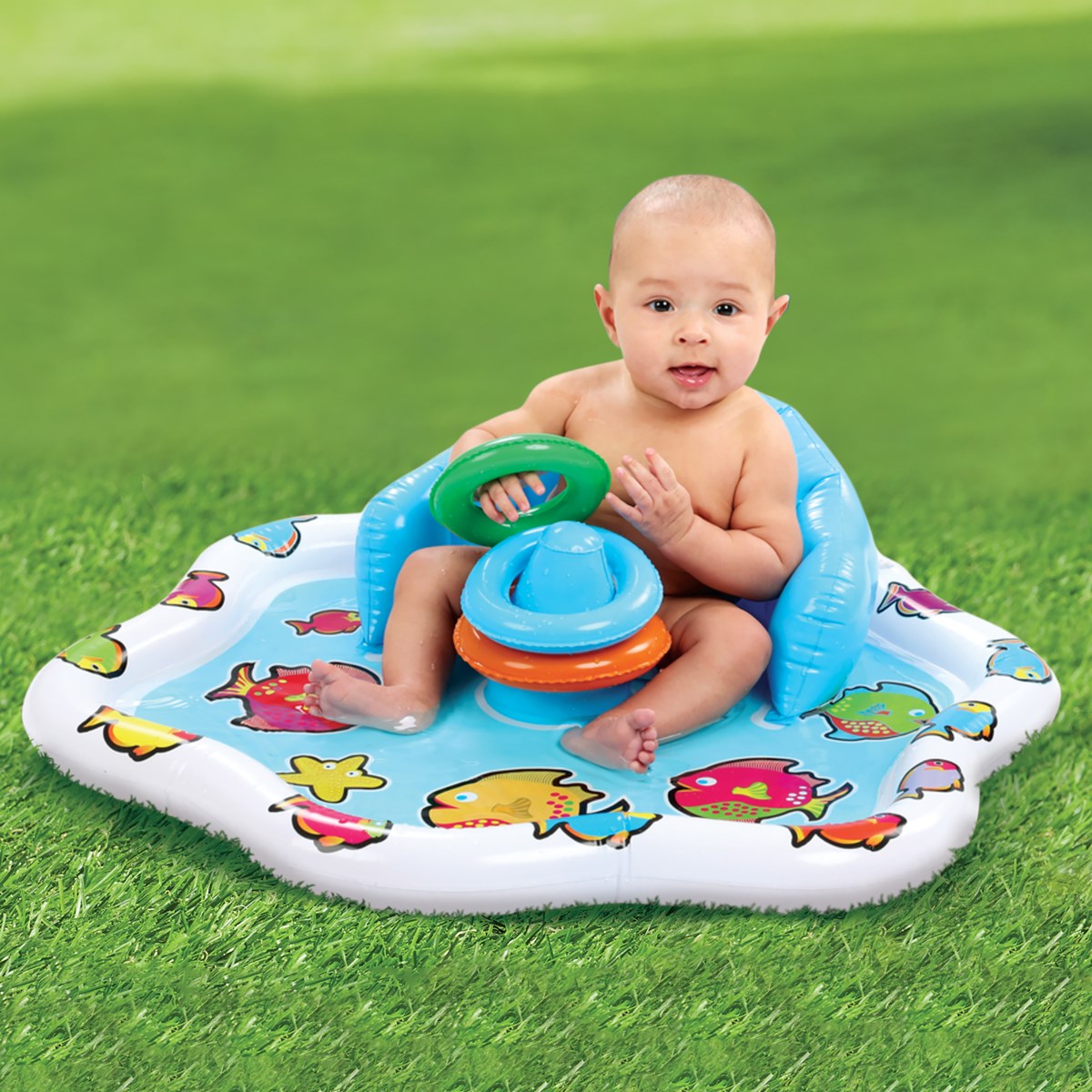 Outdoor Baby Splash Mat with 3 Inflatable Rings Collections Etc.