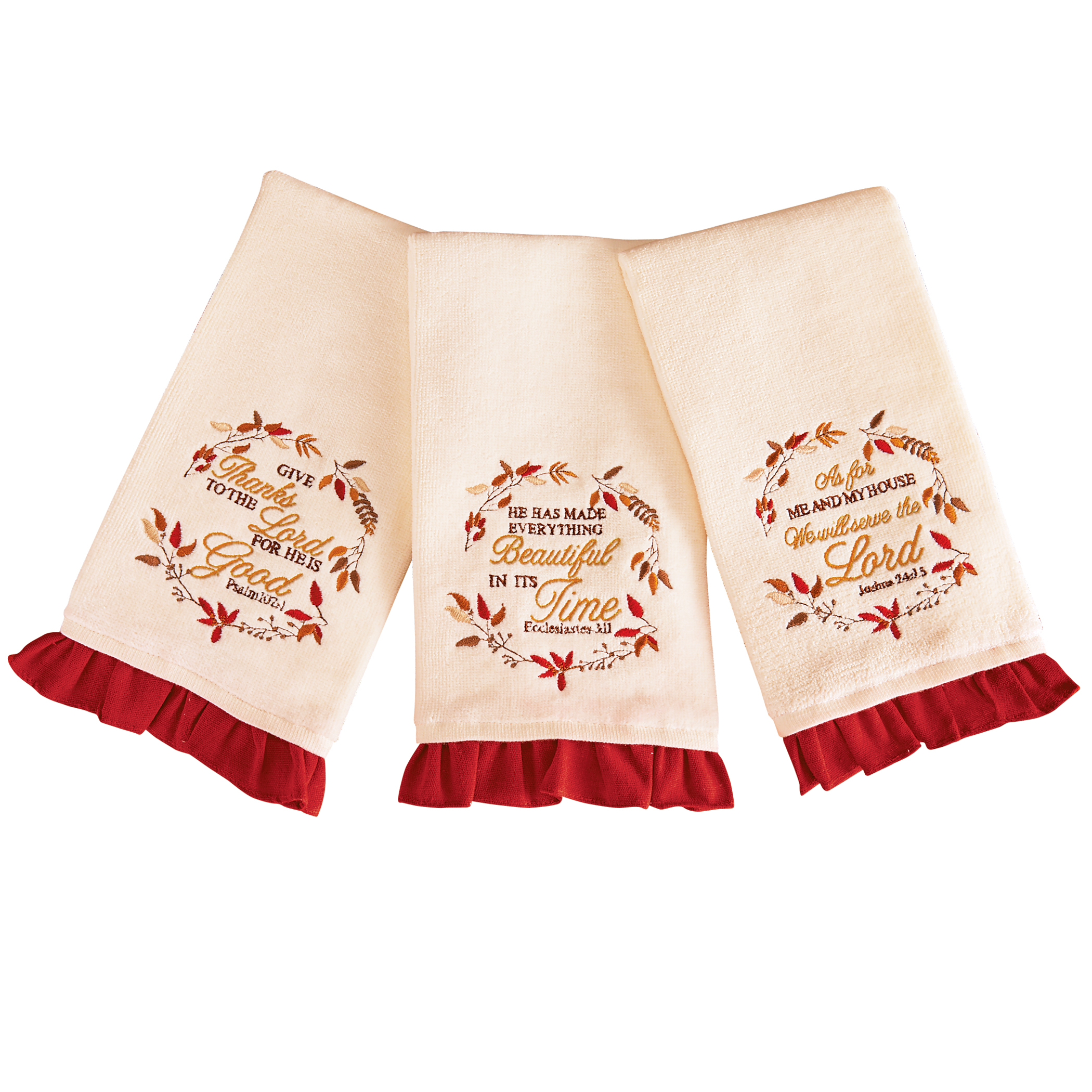 Autumn 3-Piece Religious Quote Hand Towels