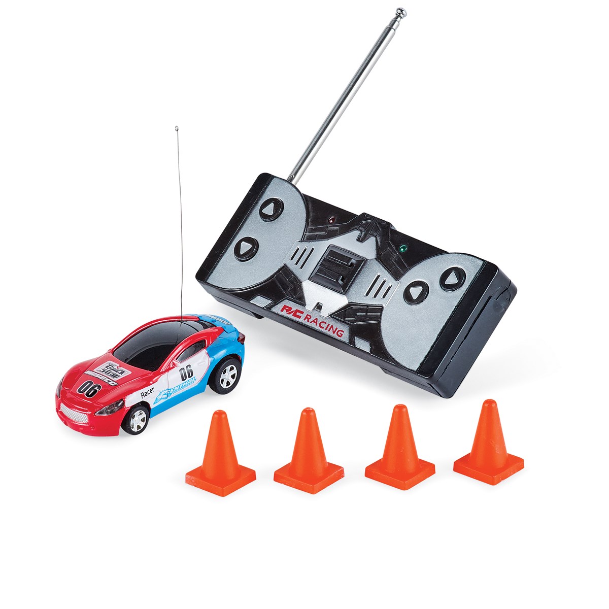 Mini Remote Control Car In A Can with 4 Orange Cones Collections Etc.