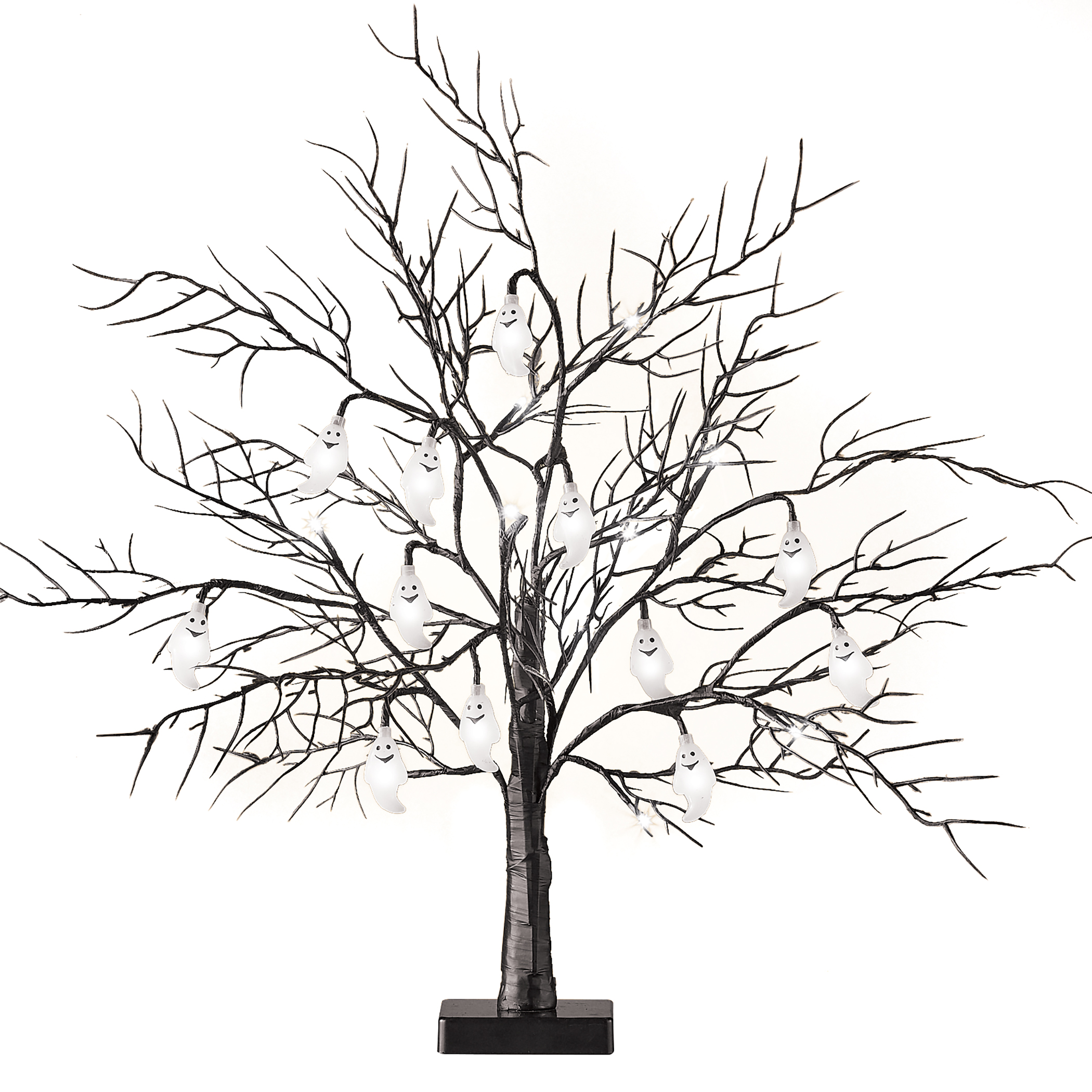 LED Lighted Halloween Ghost Tabletop Tree Decoration