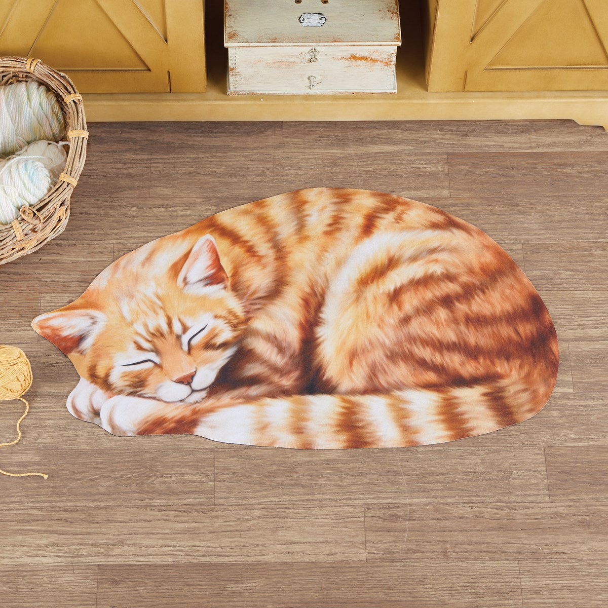 Napping Cat Shaped Accent Rug with SkidResistant Backing Collections Etc.