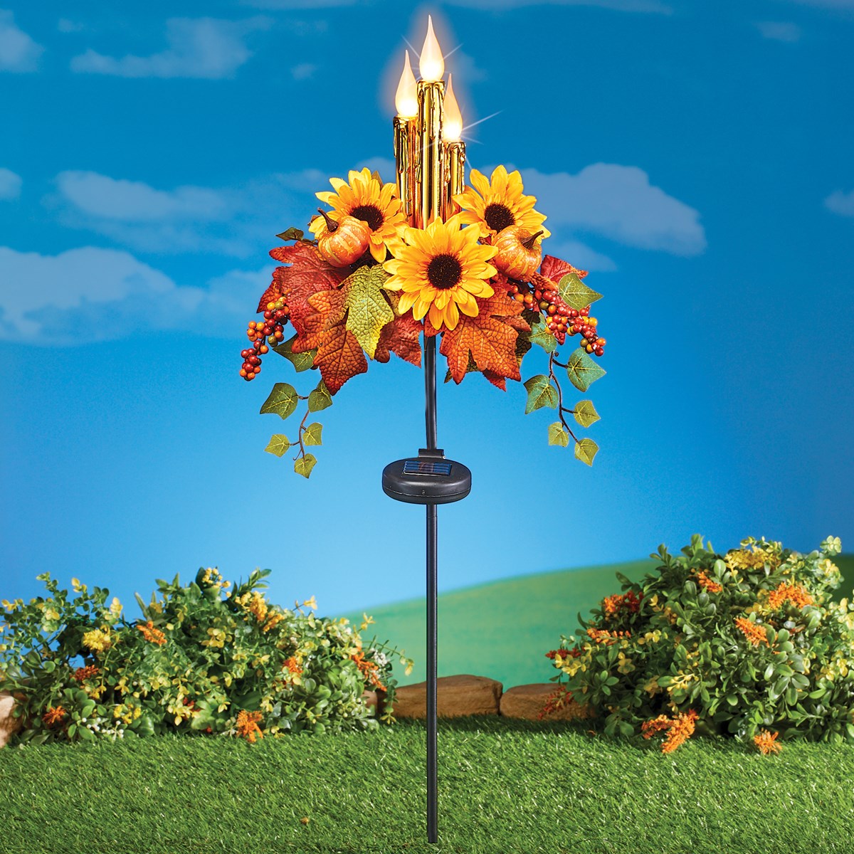 Solar Artificial Autumn Arrangement Candle Garden Stake Collections Etc.