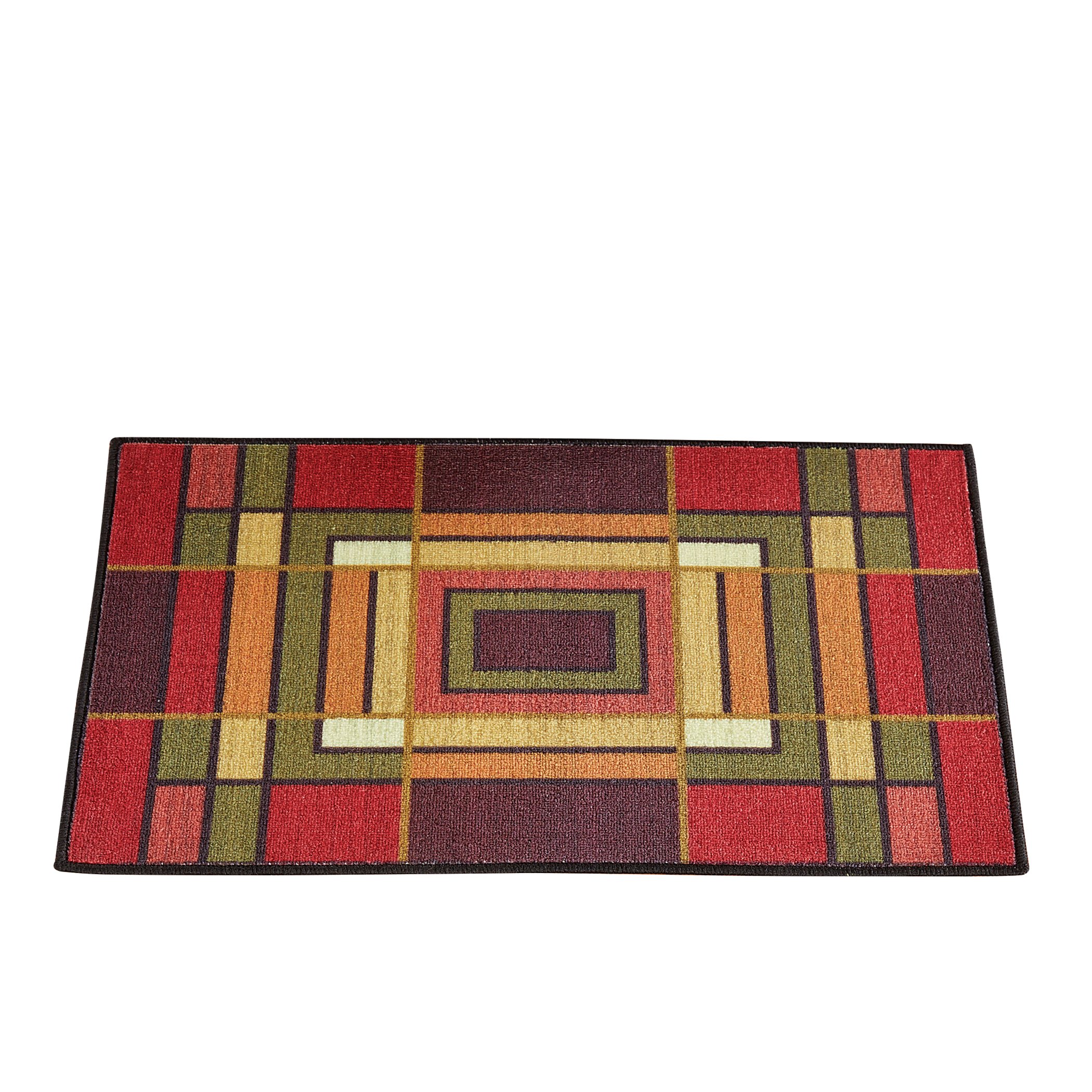 Elegant Color Block Skid-Resistant Accent Rug, 20" X 30"