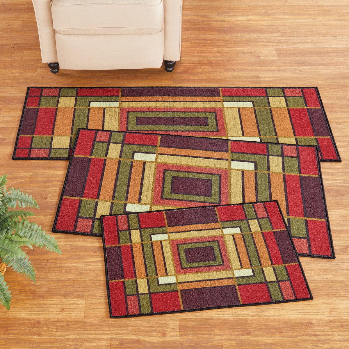 Elegant Color Block SkidResistant Accent Rug Collections Etc.