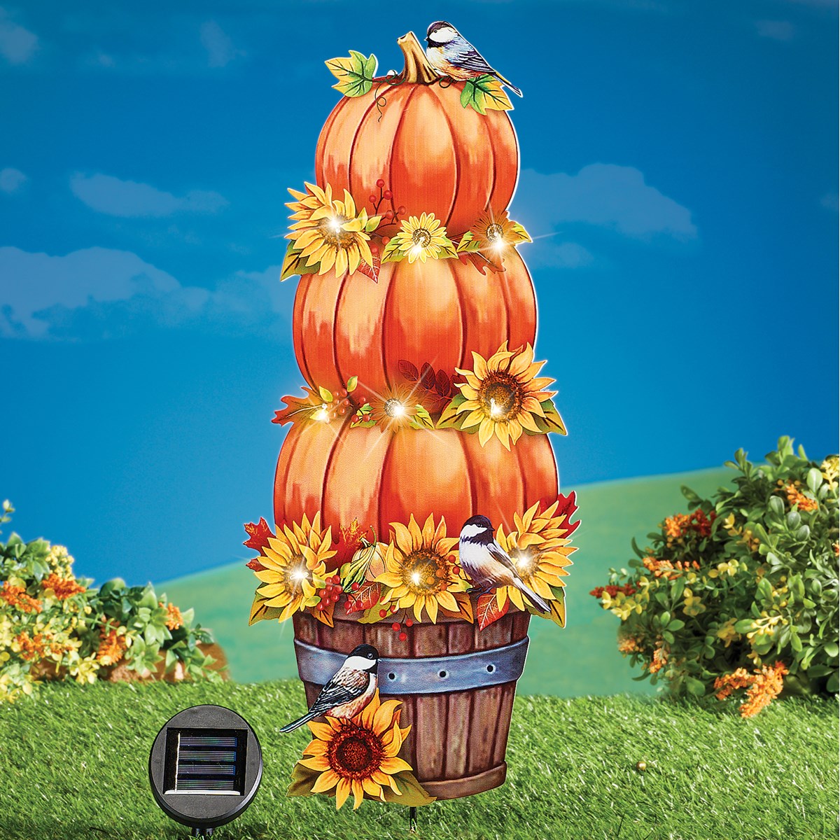 Solar Powered Pumpkin Topiary Garden Stake Collections Etc.