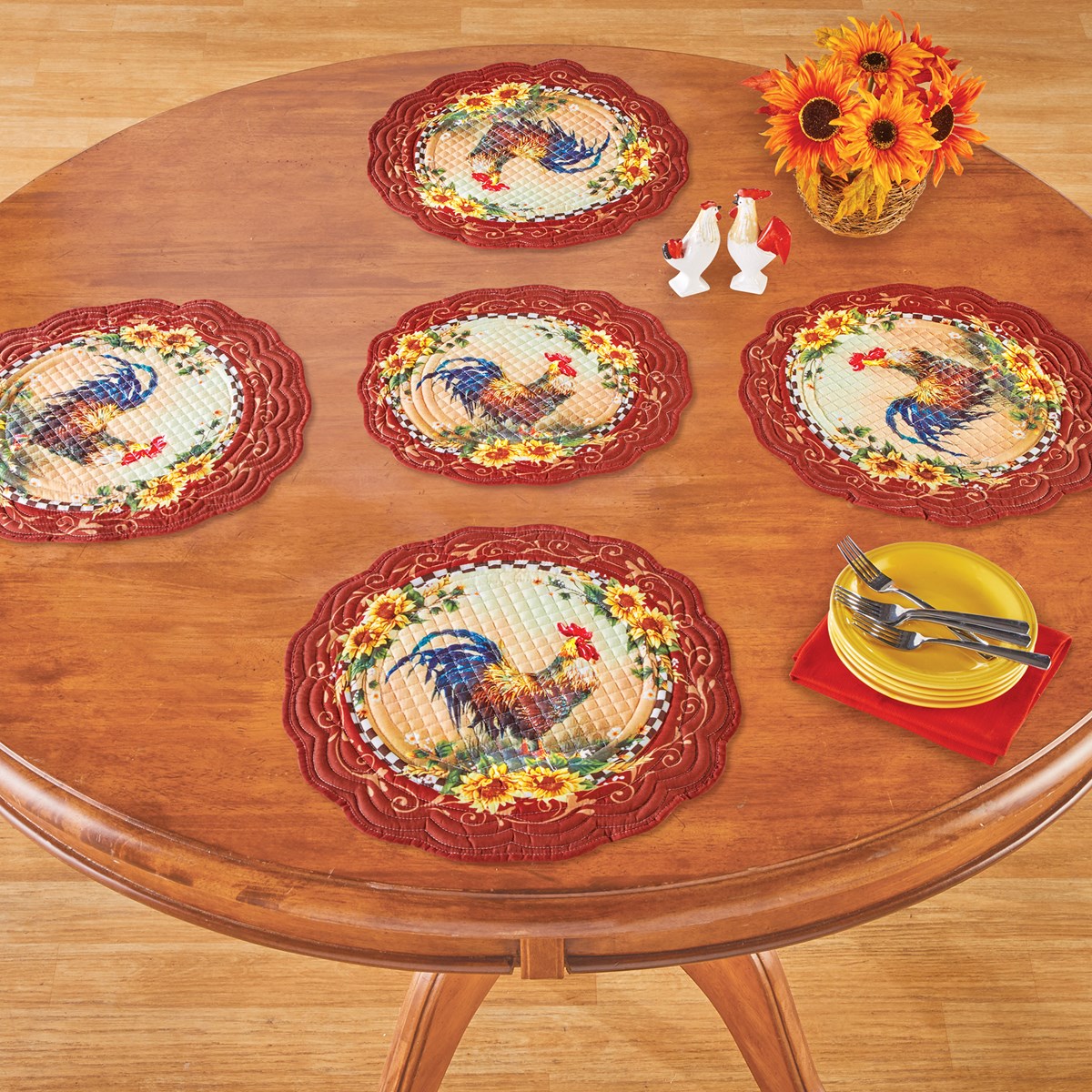 Country Rooster Table Placemats Set of 5 Collections Etc.