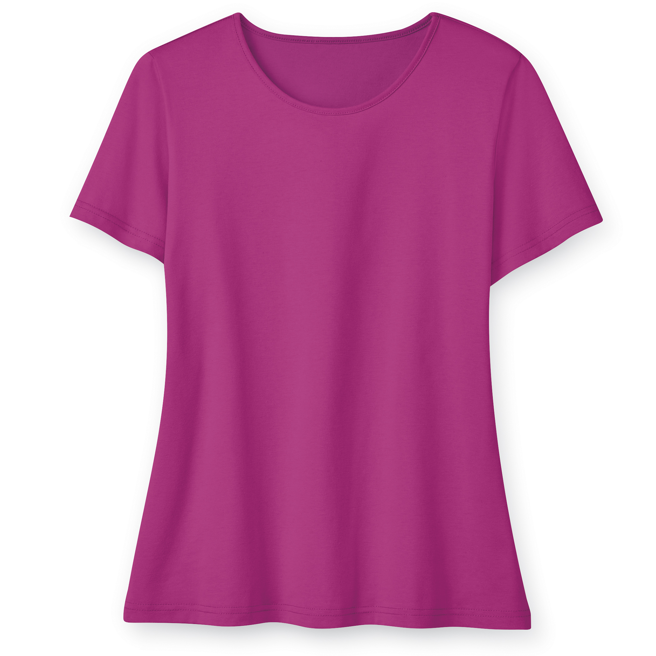 Women's Soft Knit Crew Neck Short Sleeve Cotton Tee deep orchid Medium