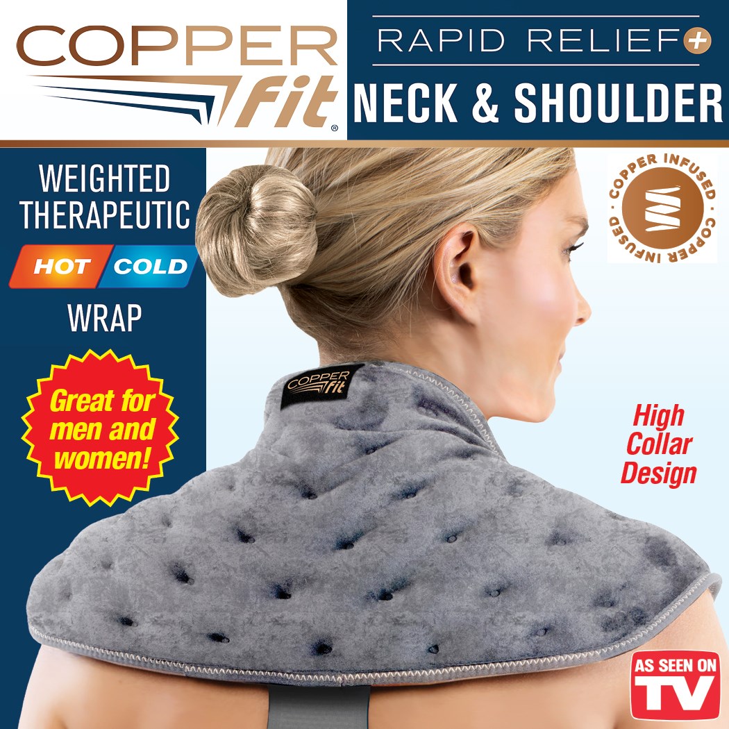 Copper Fit Rapid Relief+ High Collar Neck and Shoulder Wrap