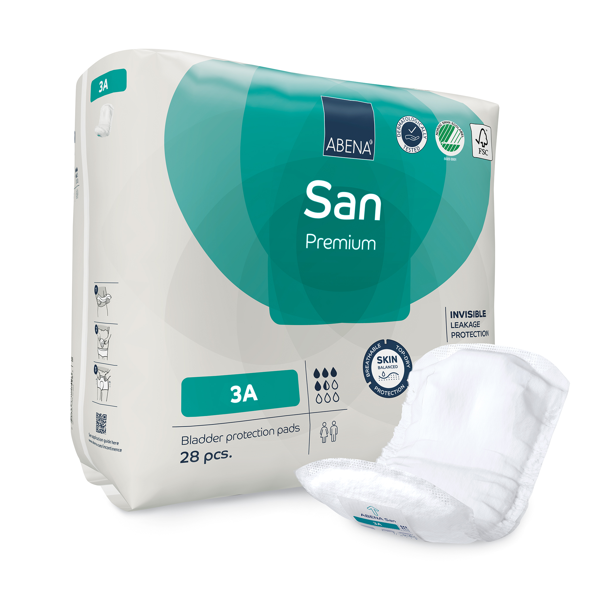 Abri-San Fast-Acting Instant Absorbing Bladder Control Pads | Holds 22 ounces | Polyethylene, cellulose and other | Includes 28 pads