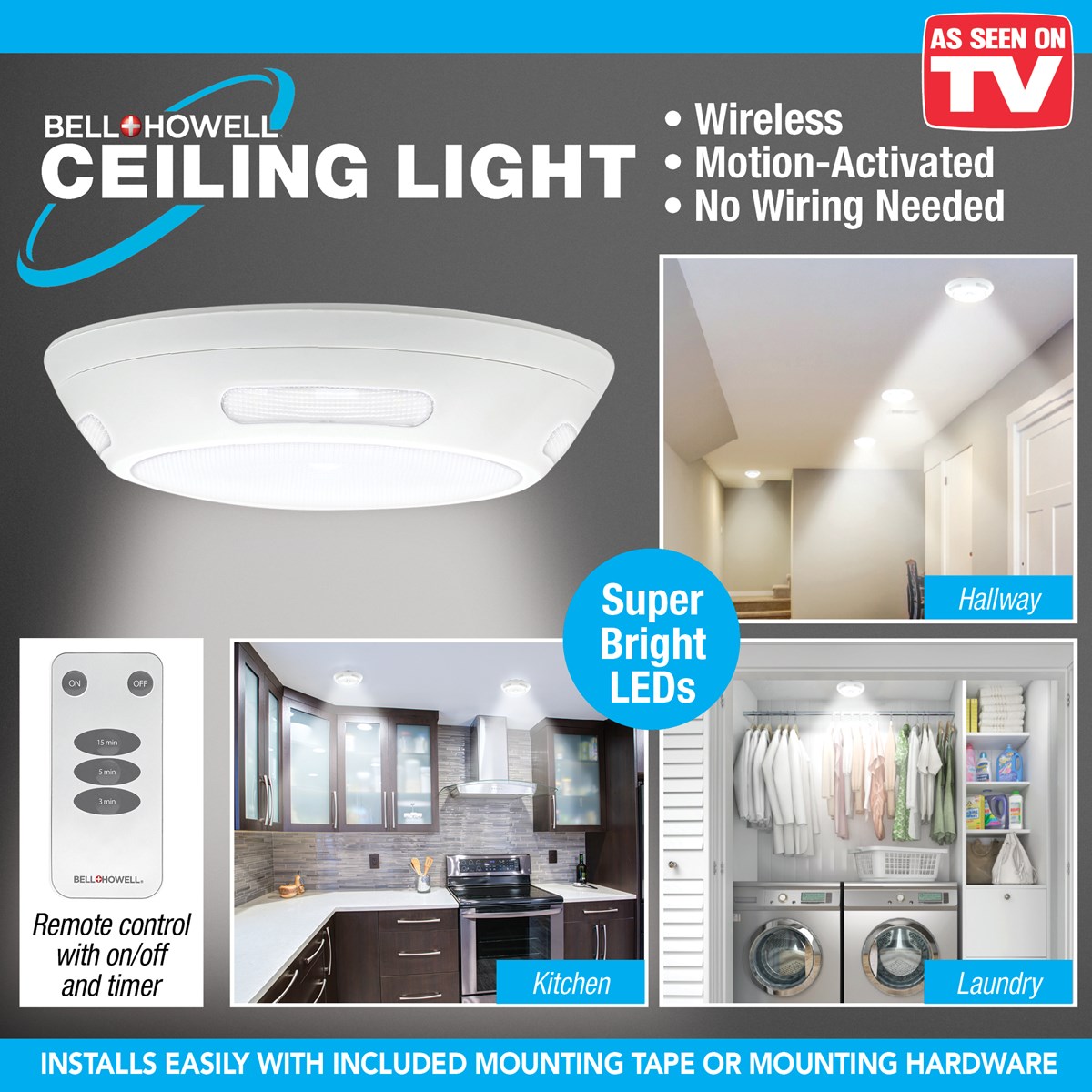 Bell & Howell MotionActivated Ceiling Light Collections Etc.