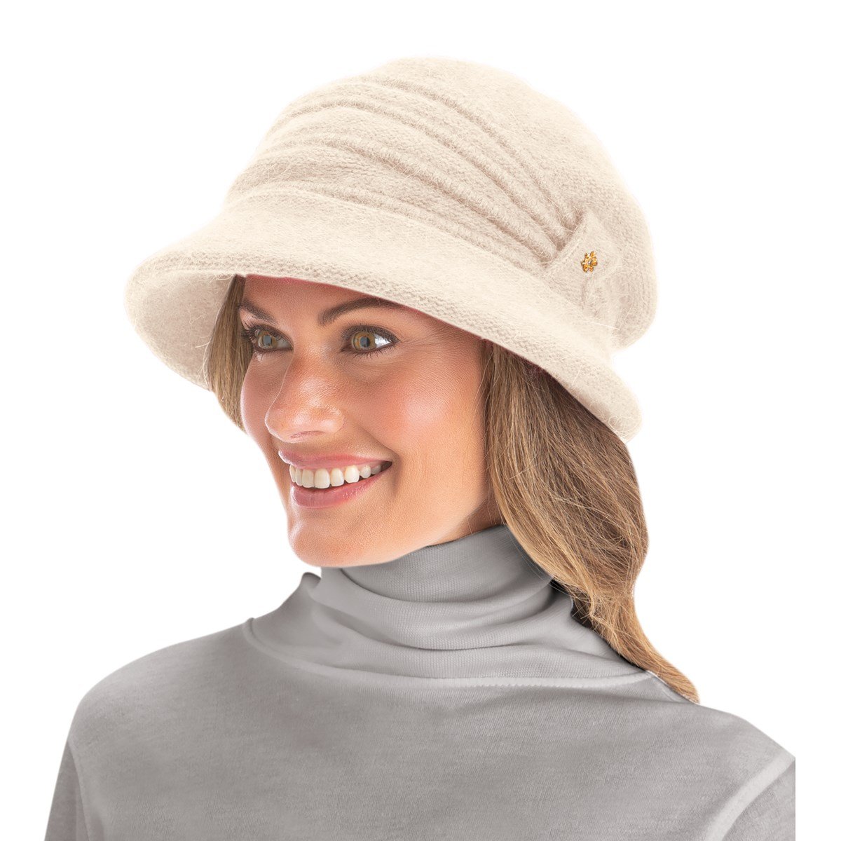 Cozy Fleece Lined Ribbed Knit Brimmed Hat Collections Etc.