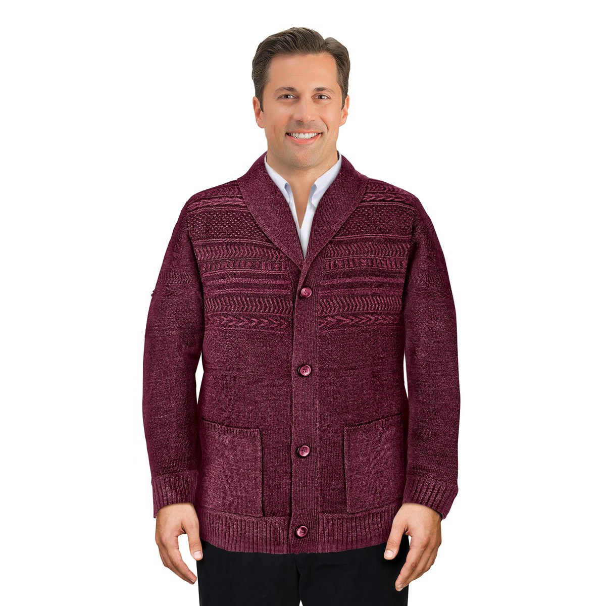 mens cotton shawl collar sweater