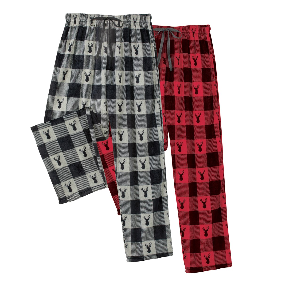 Men's 2Pack Buffalo Plaid Fleece Pajama Pants Collections Etc.