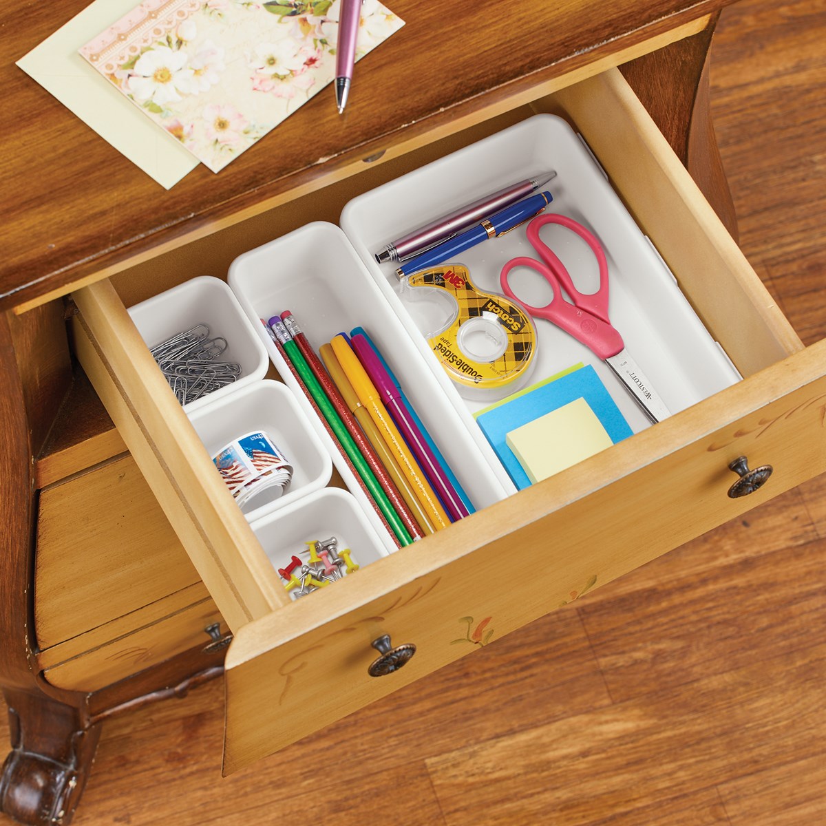 Plastic White Drawer Organizers Set of 8 Collections Etc.