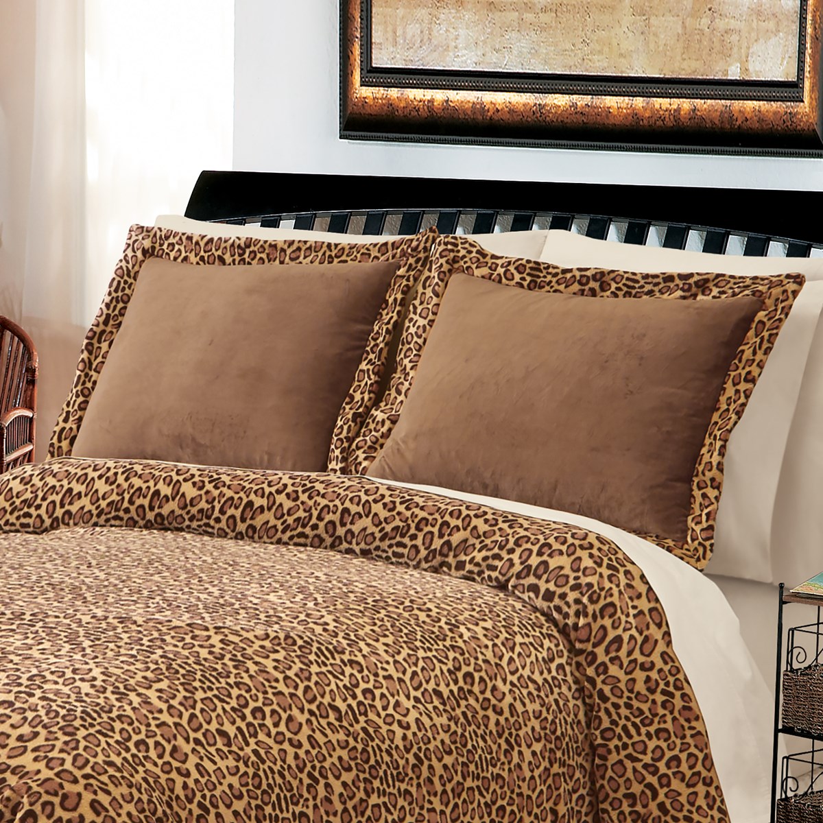 Leopard Print Cozy Plush Fleece Pillow Sham Collections Etc.