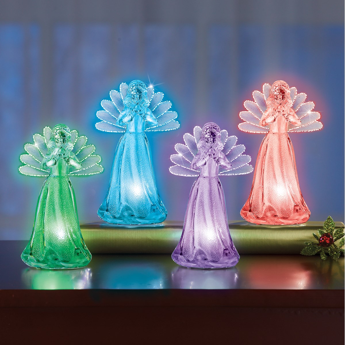 ColorChanging Fiber Optic Angels Set of 4 Collections Etc.
