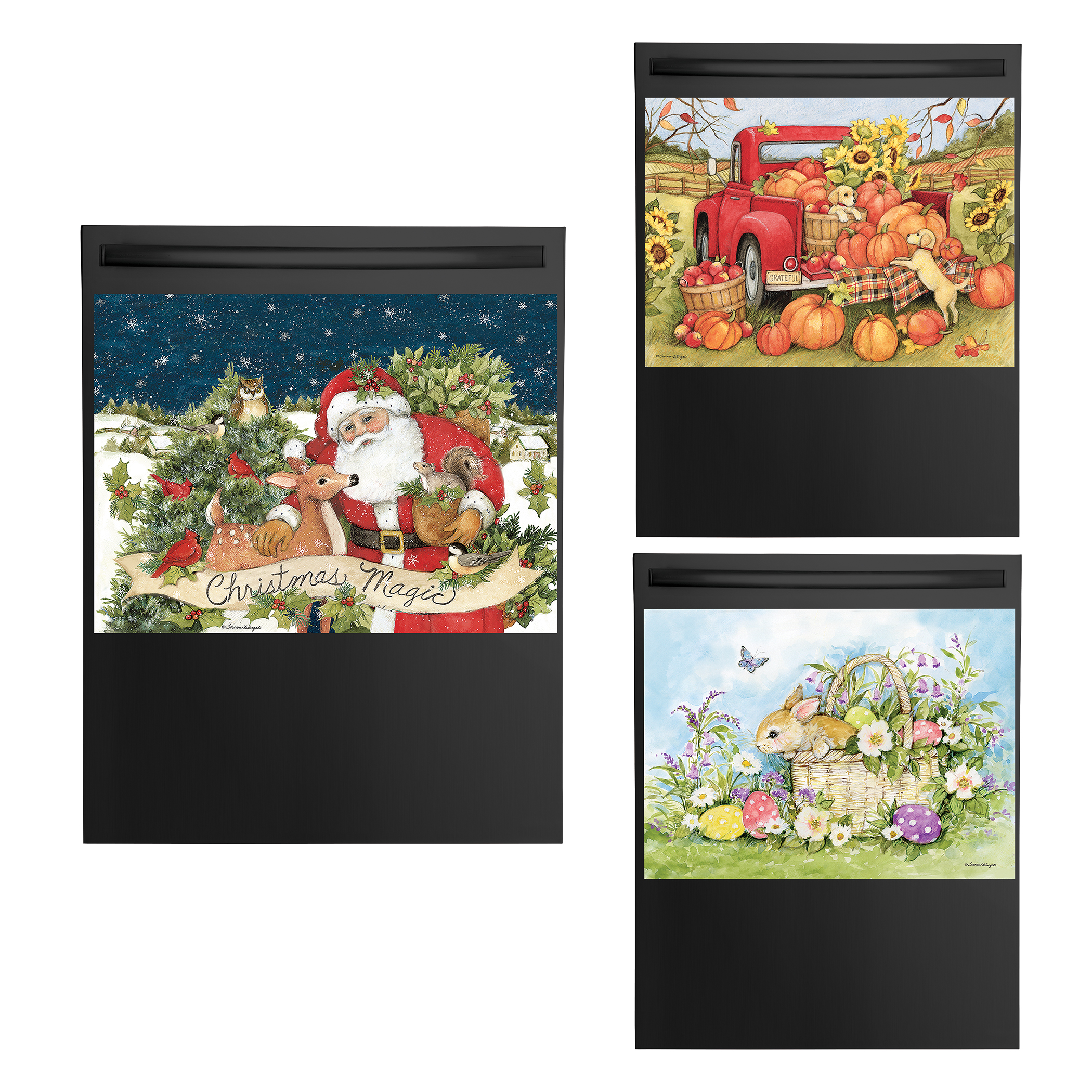 3-Piece Seasonal Decorative Kitchen Dishwasher Magnet Set