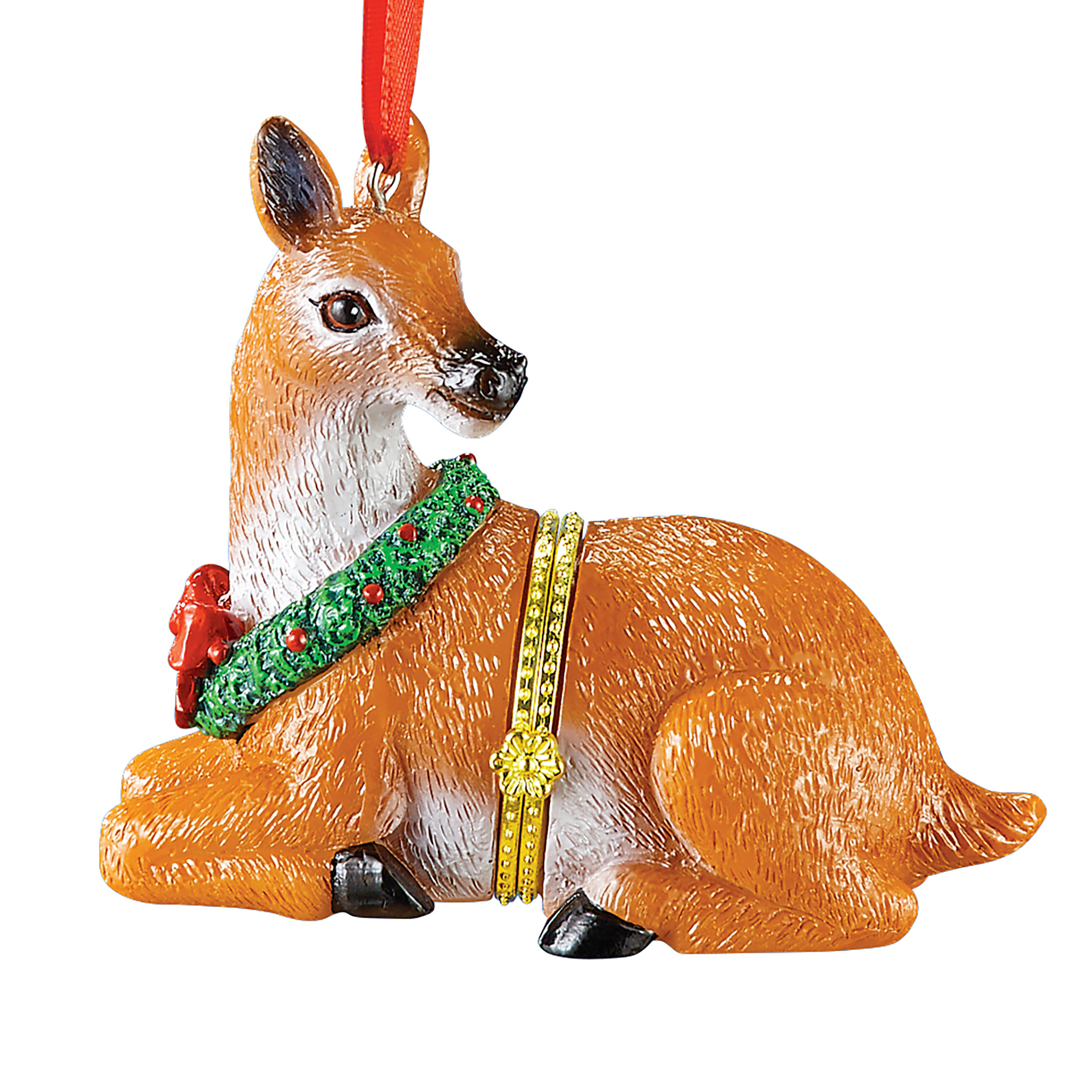Animal Christmas Ornament Trinket Boxes 3.5 X 2 X 3 Deer