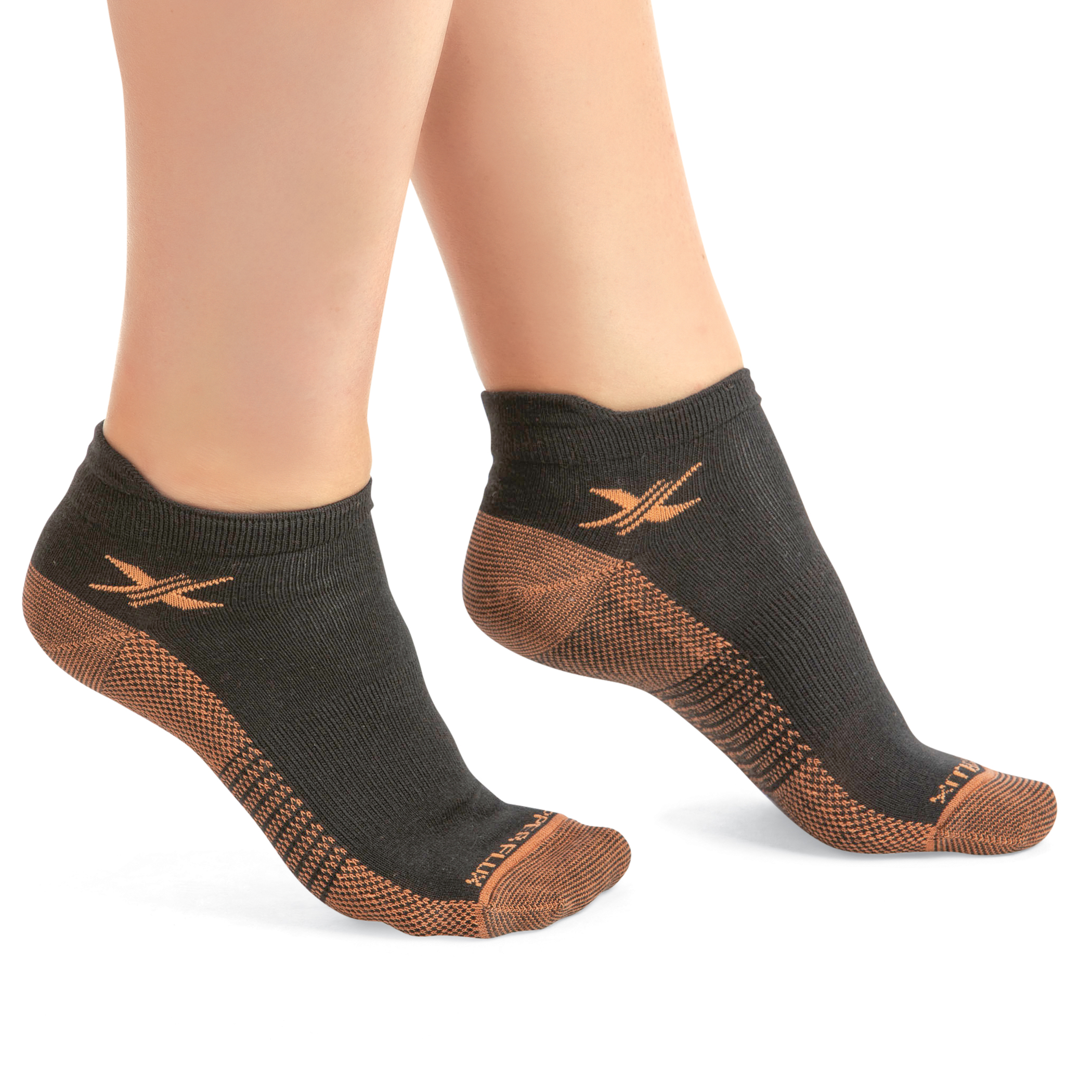 Copper-Infused Low-Cut Compression Socks - Set of 3 Pairs, Black, L/XL