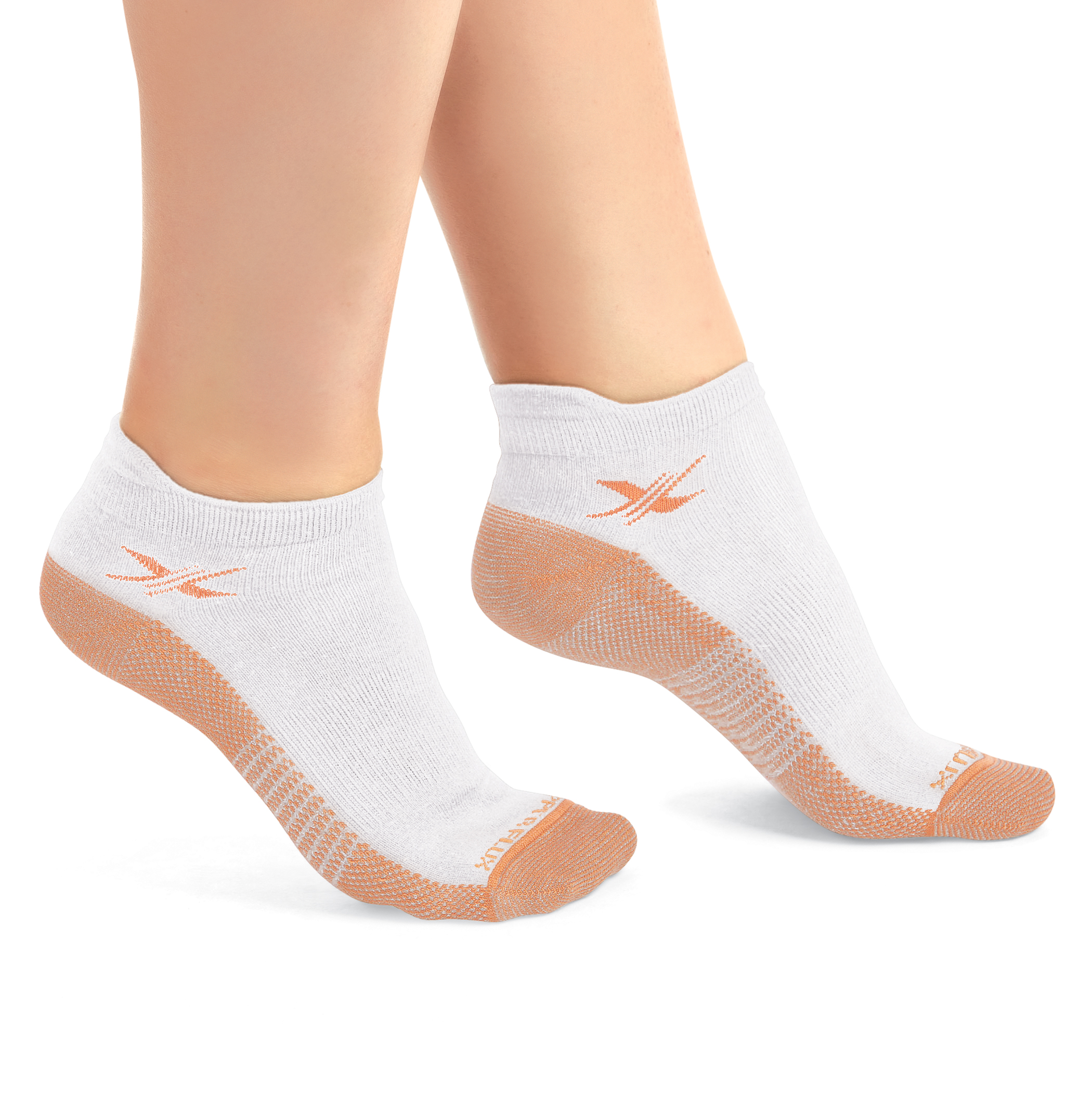 Copper-Infused Low-Cut Compression Socks - Set of 3 Pairs White S/M