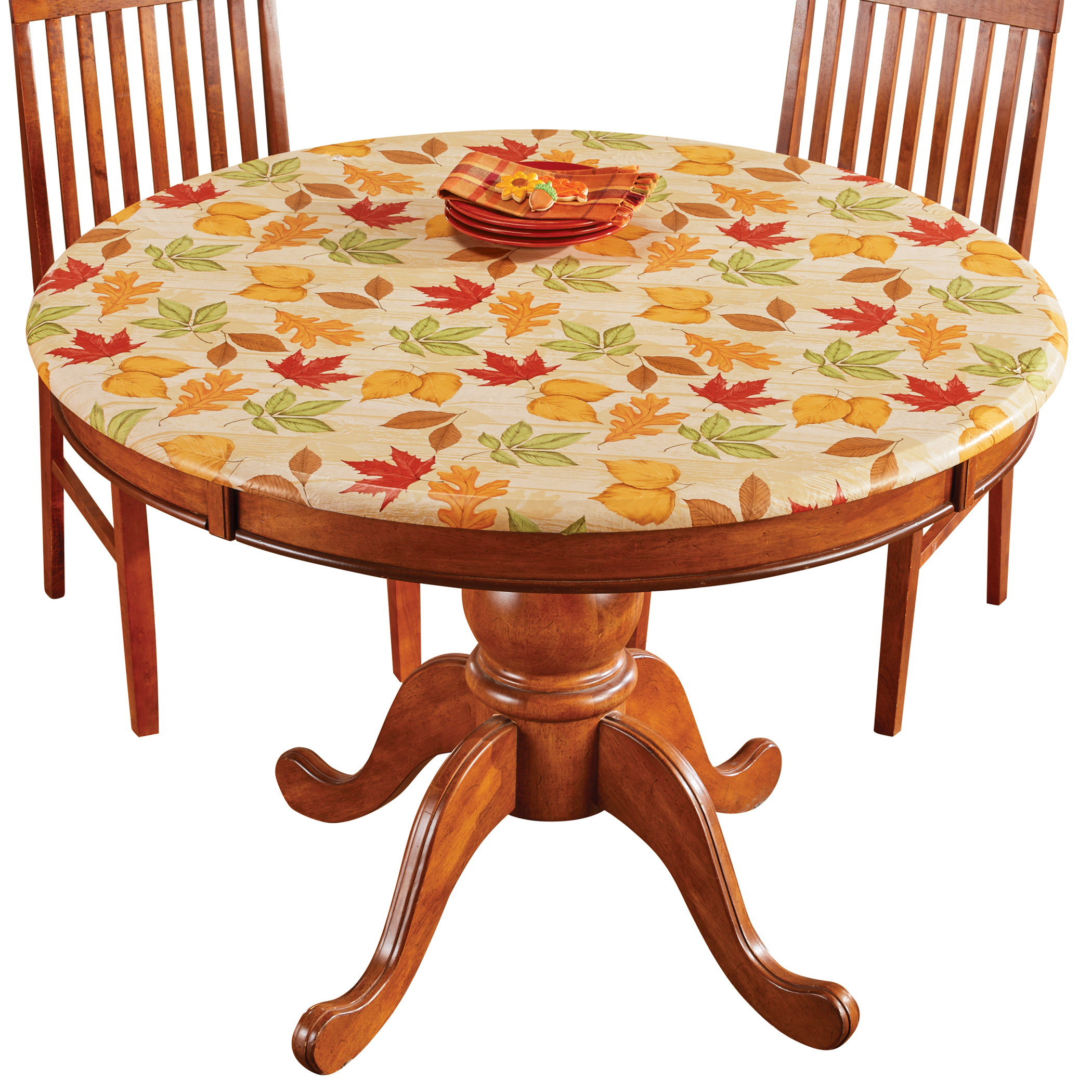 Autumn Leaves Stretch Fit Round Tablecloth