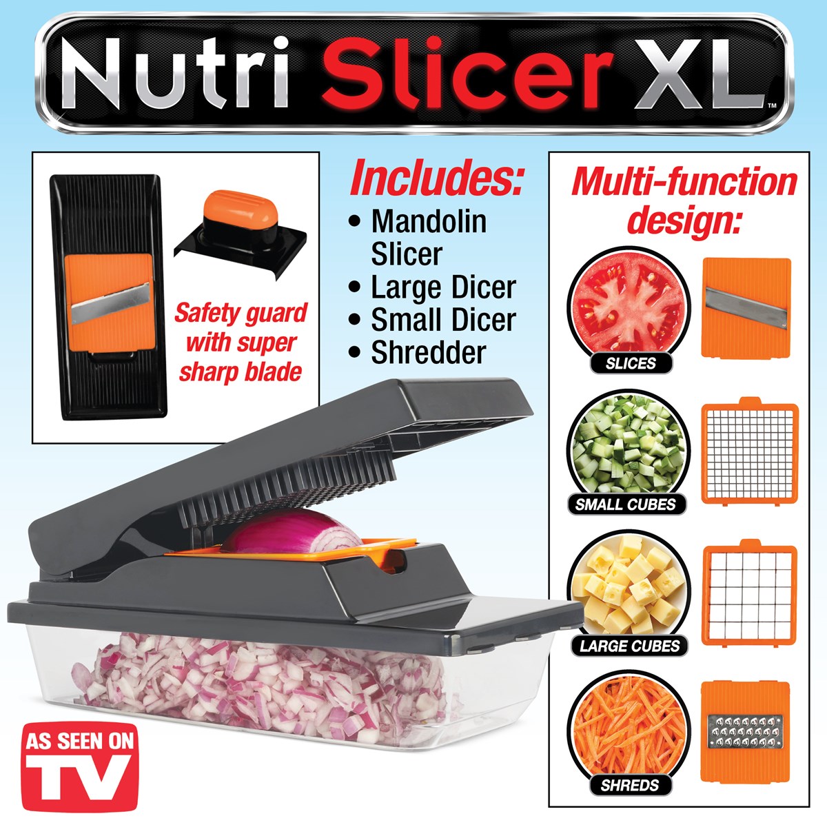 Interchangeable MultiFunction Nutri Slicer XL Collections Etc.