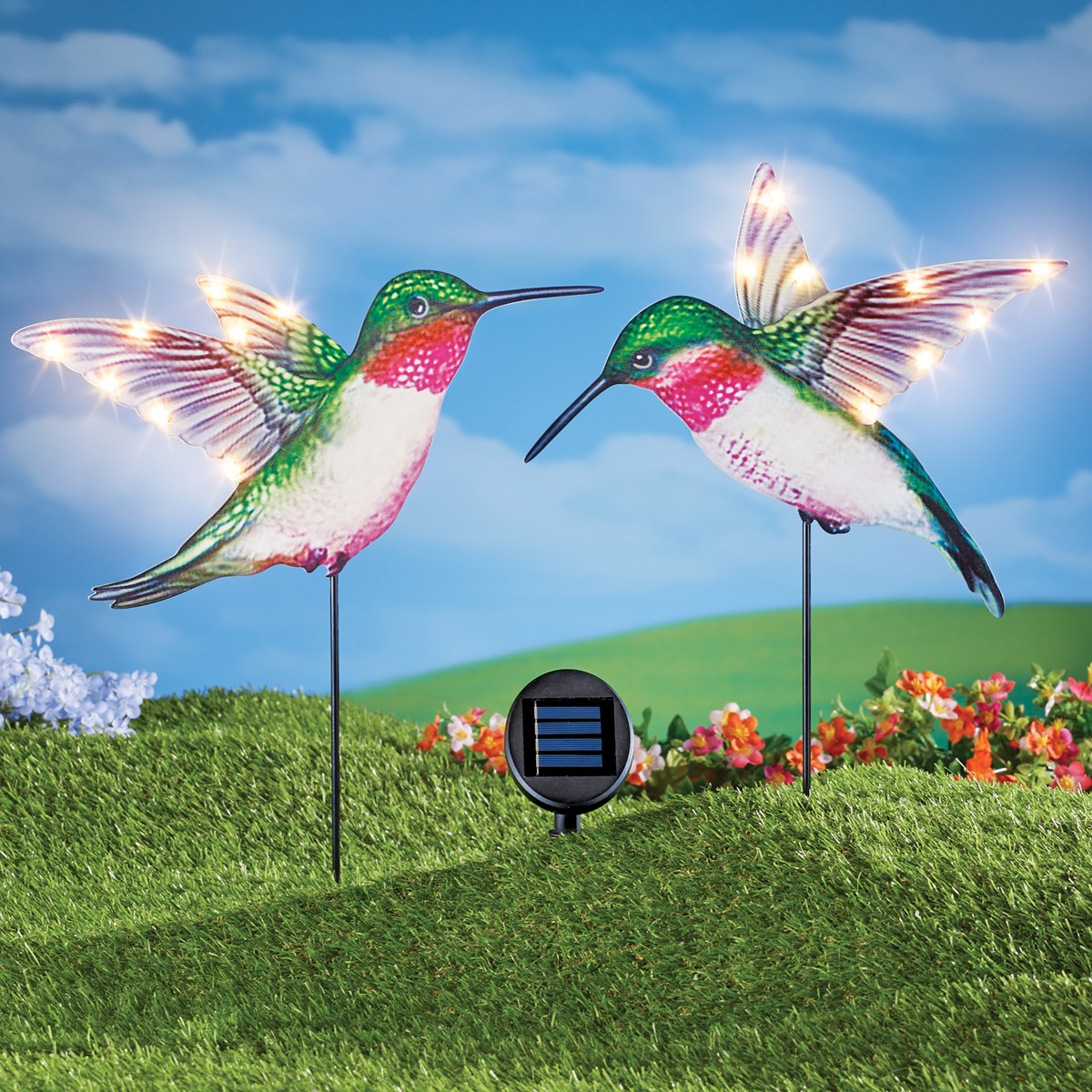 Solar Powered Hummingbird Garden Stakes Set of 2 Collections Etc.
