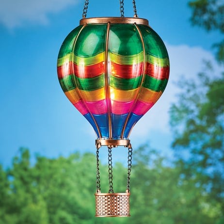 Solar Powered Colorful Hot Air Balloon Hanging Mobile