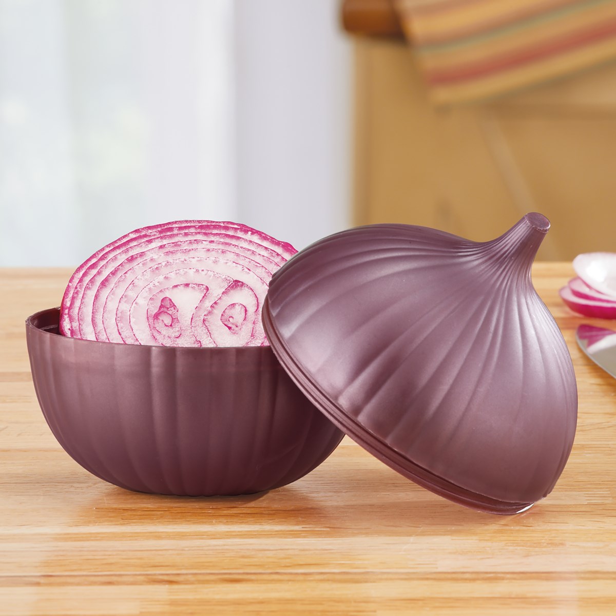 Airtight Seal Red Onion Shaped Onion Saver Collections Etc.