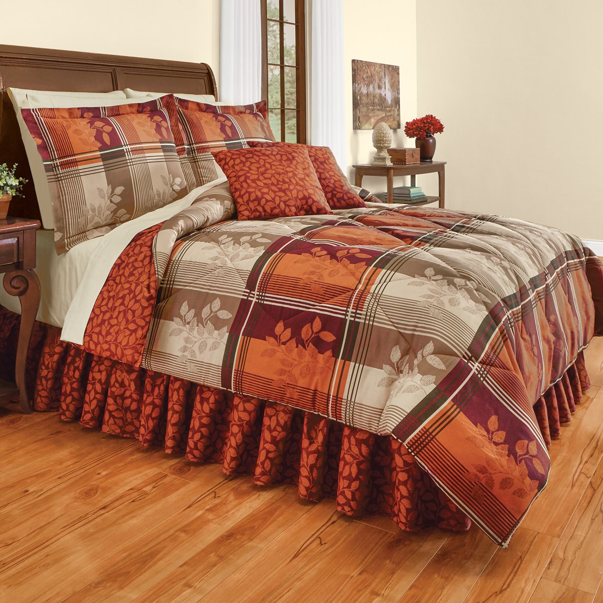 6Piece Worthington Leaf Accent Reversible Comforter Set Collections Etc.