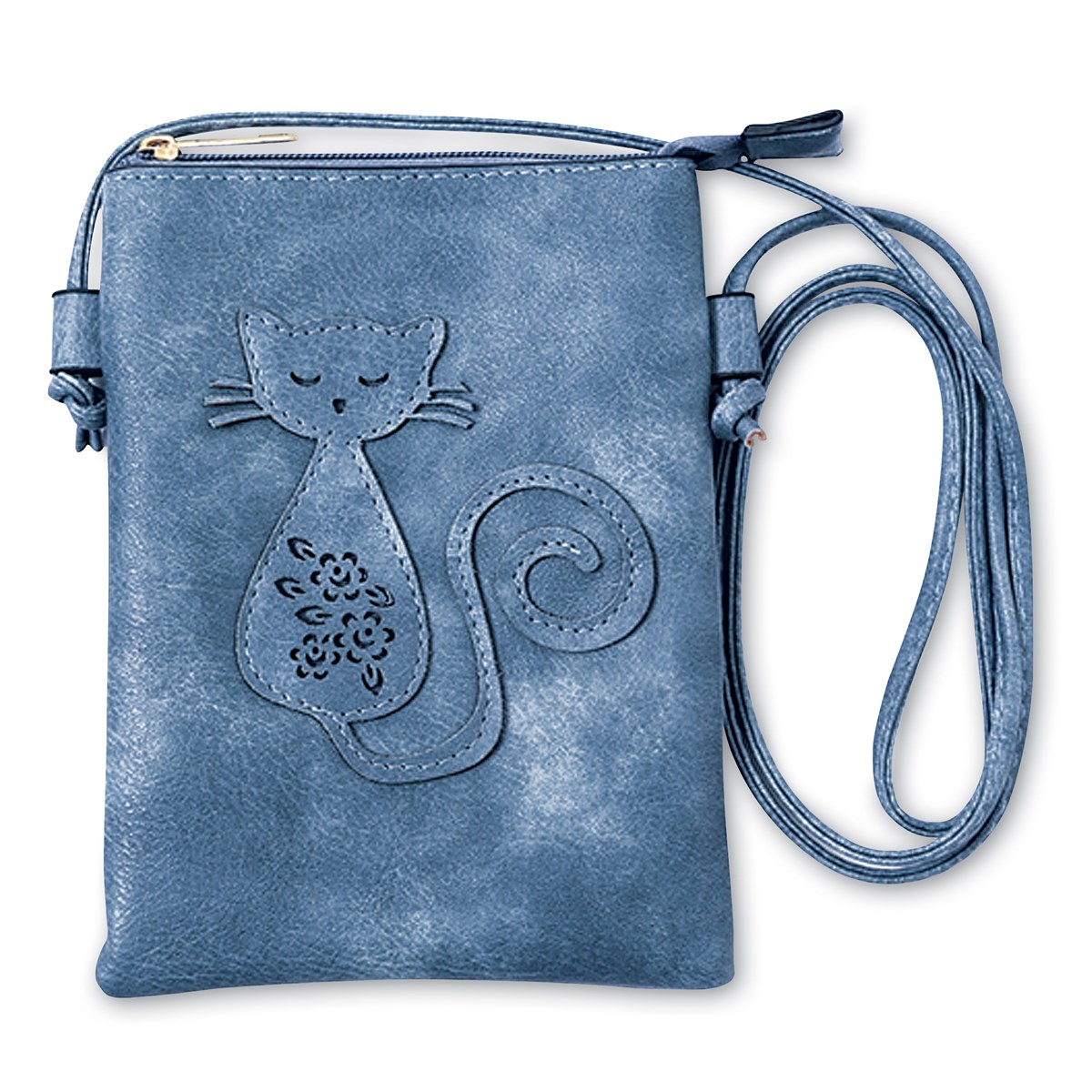 Stylish Embossed Cat Design Adjustable Crossbody Bag Collections Etc.