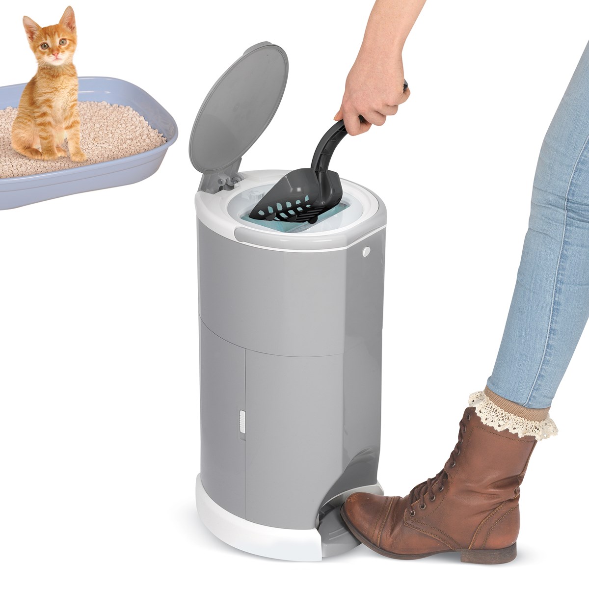 Litter Champ Cat Litter Disposal System Scoop, Step & Drop! Collections Etc.