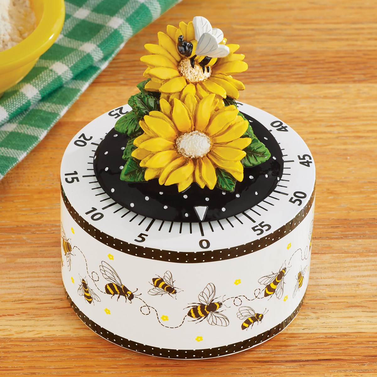 3D Bee and Yellow Flowers Kitchen Timer Collections Etc.