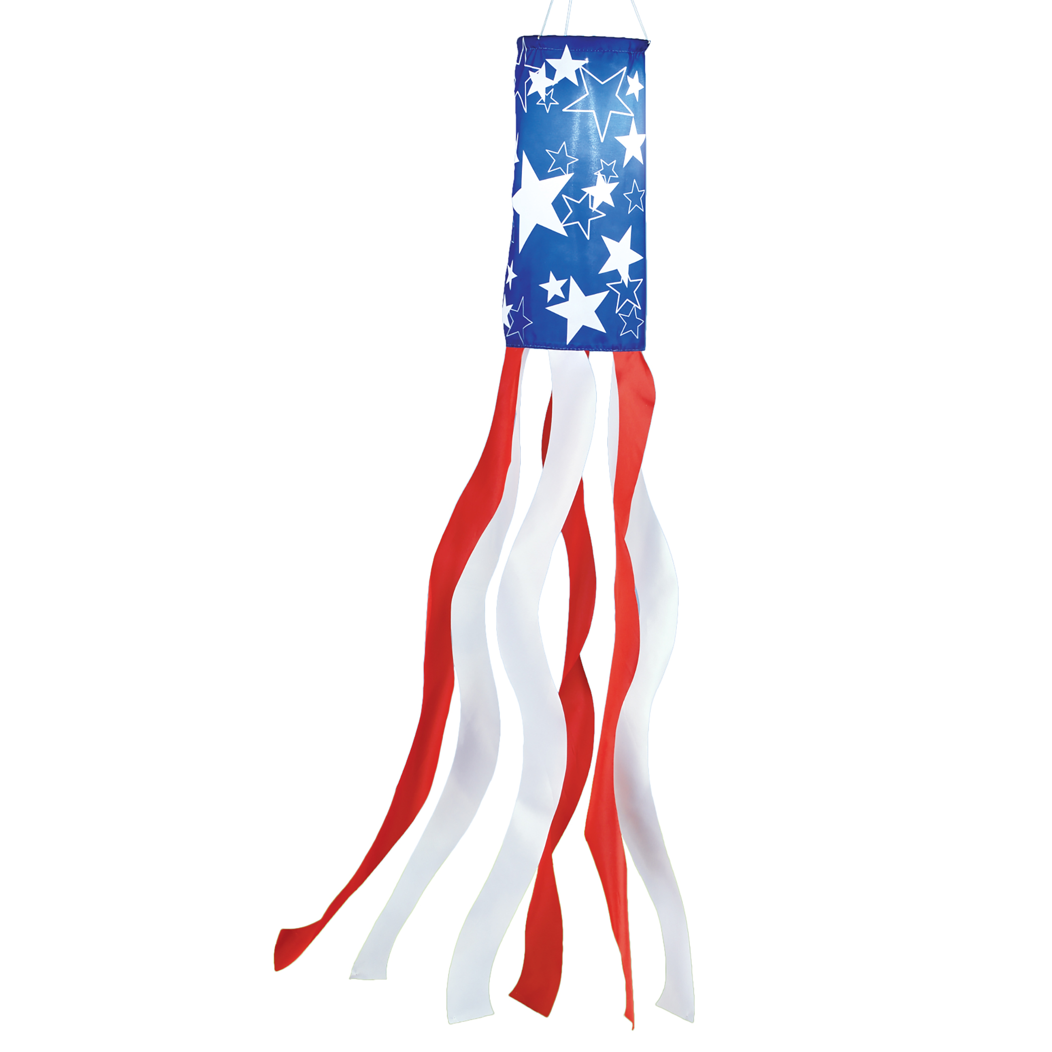 Patriotic Stars and Stripes Solar Powered Windsock