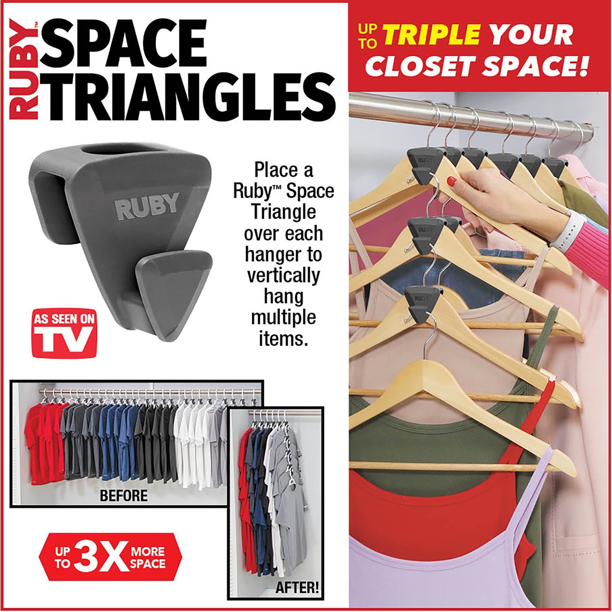 Ruby Space Triangles Hanger Space Savers Set of 18 Collections Etc.
