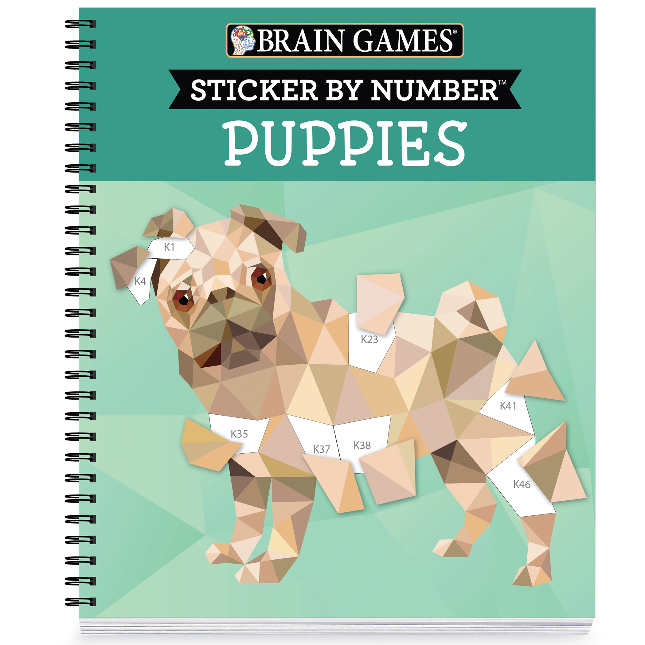 Brain Games Puppies Stickers by Numbers Book