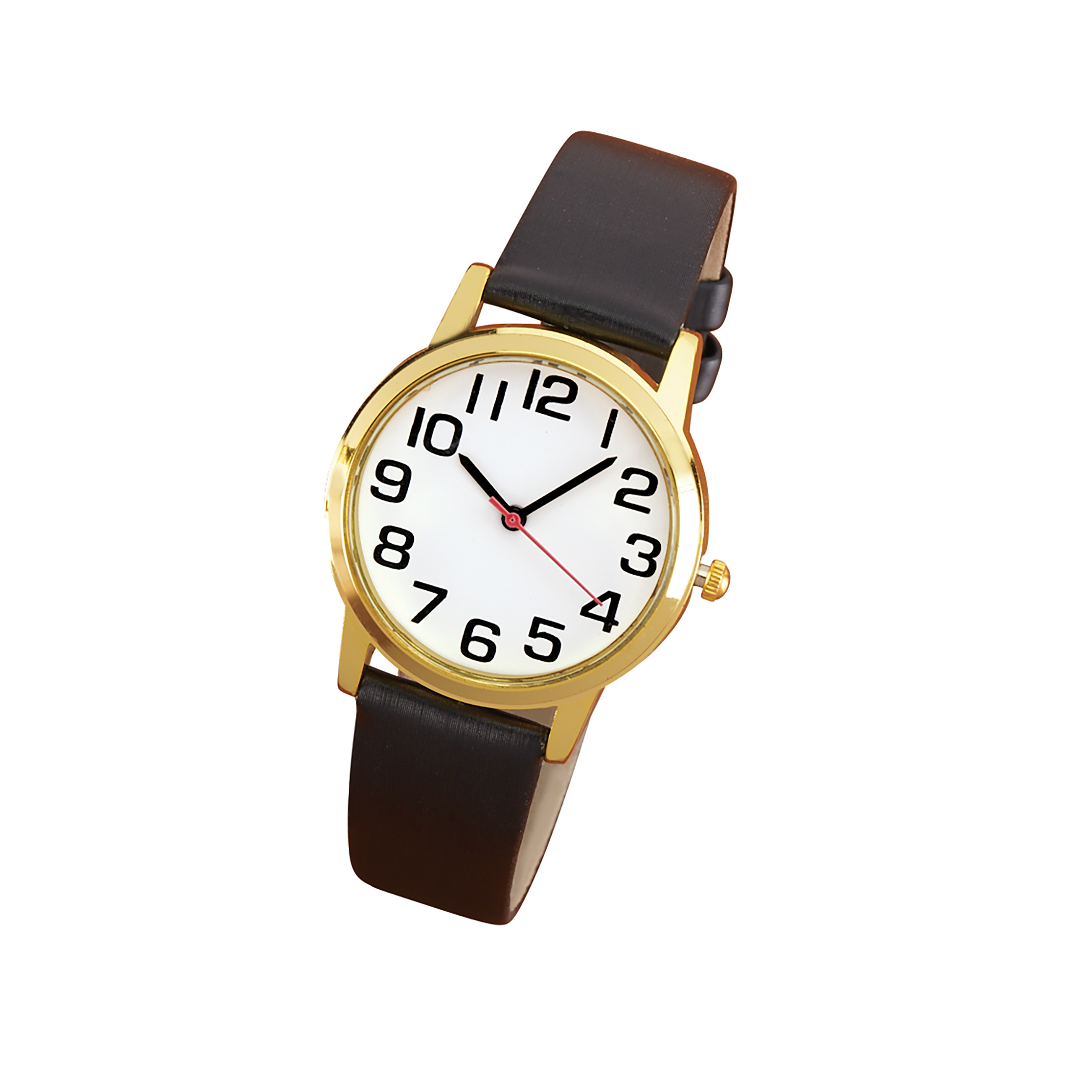 Large Easy-to-Read Watch with Black Band