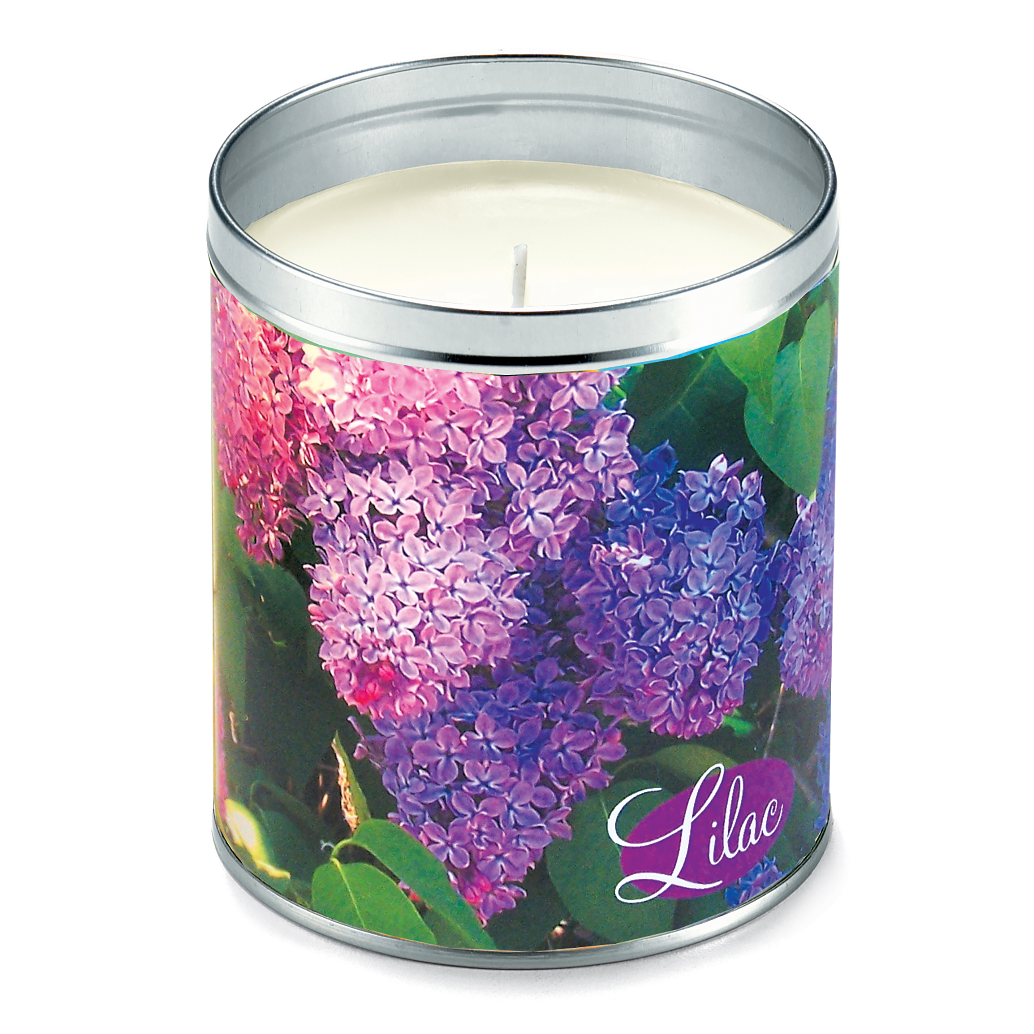 Lilac Bush Smelling Tin Candle, Burns for 70 Hours
