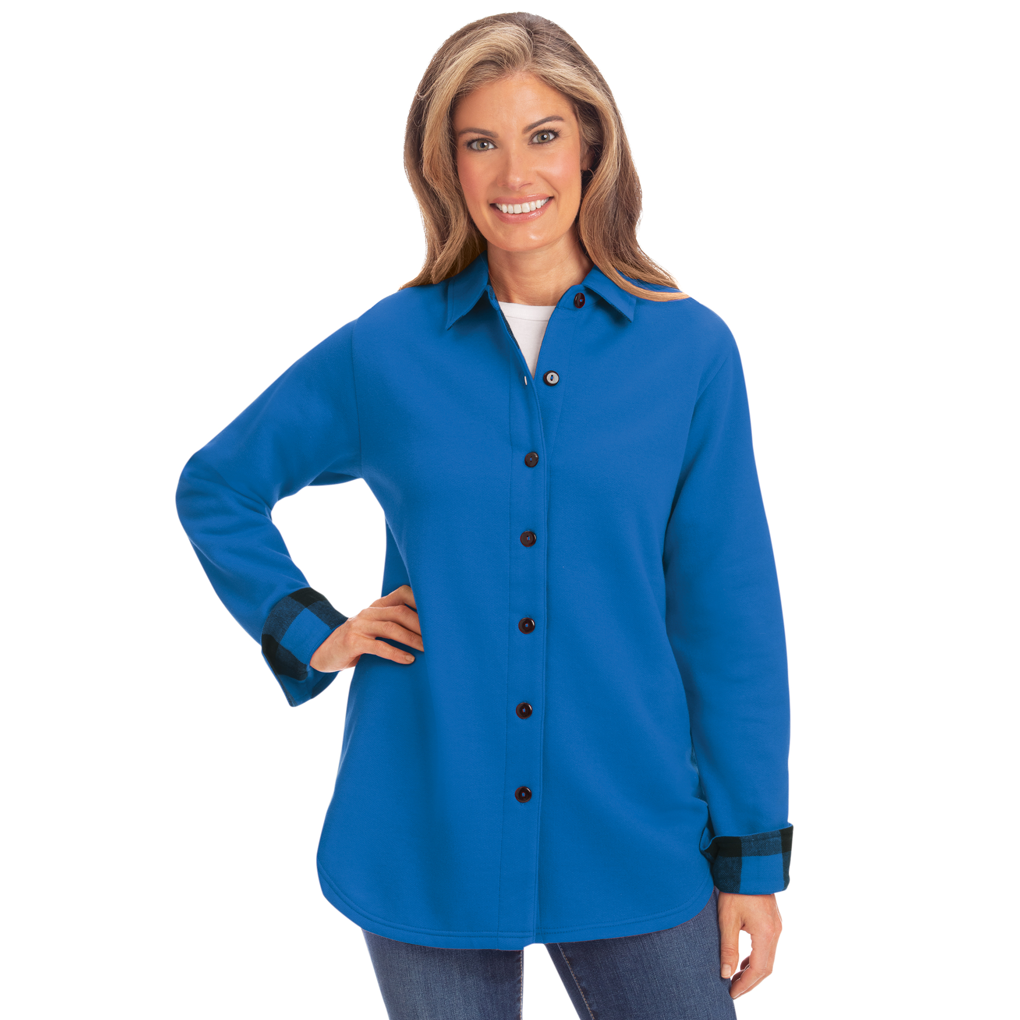 Buffalo Check Trim Cozy Lightweight Shirt