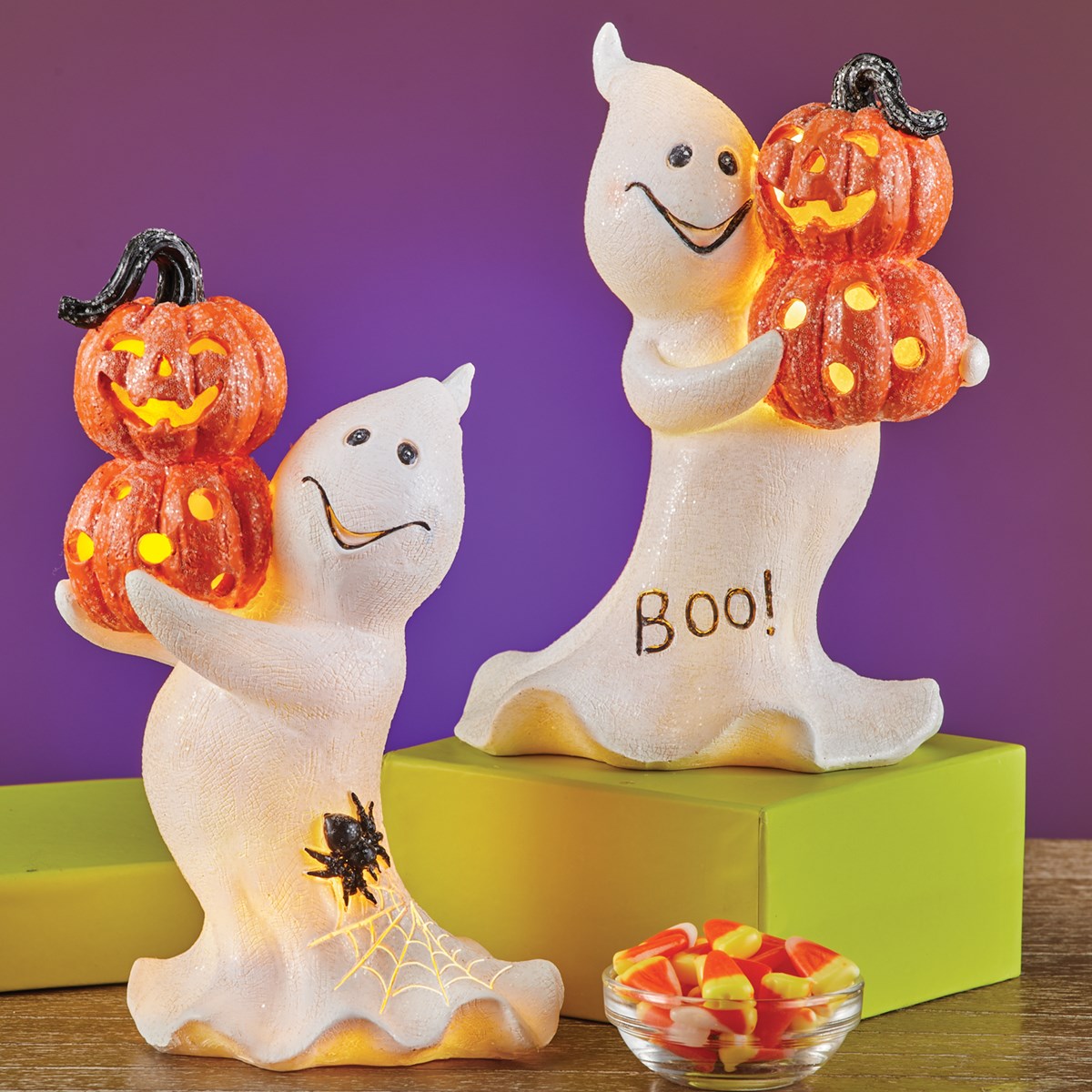 LED Lighted Halloween Ghost Decorations Set of 2 Collections Etc.