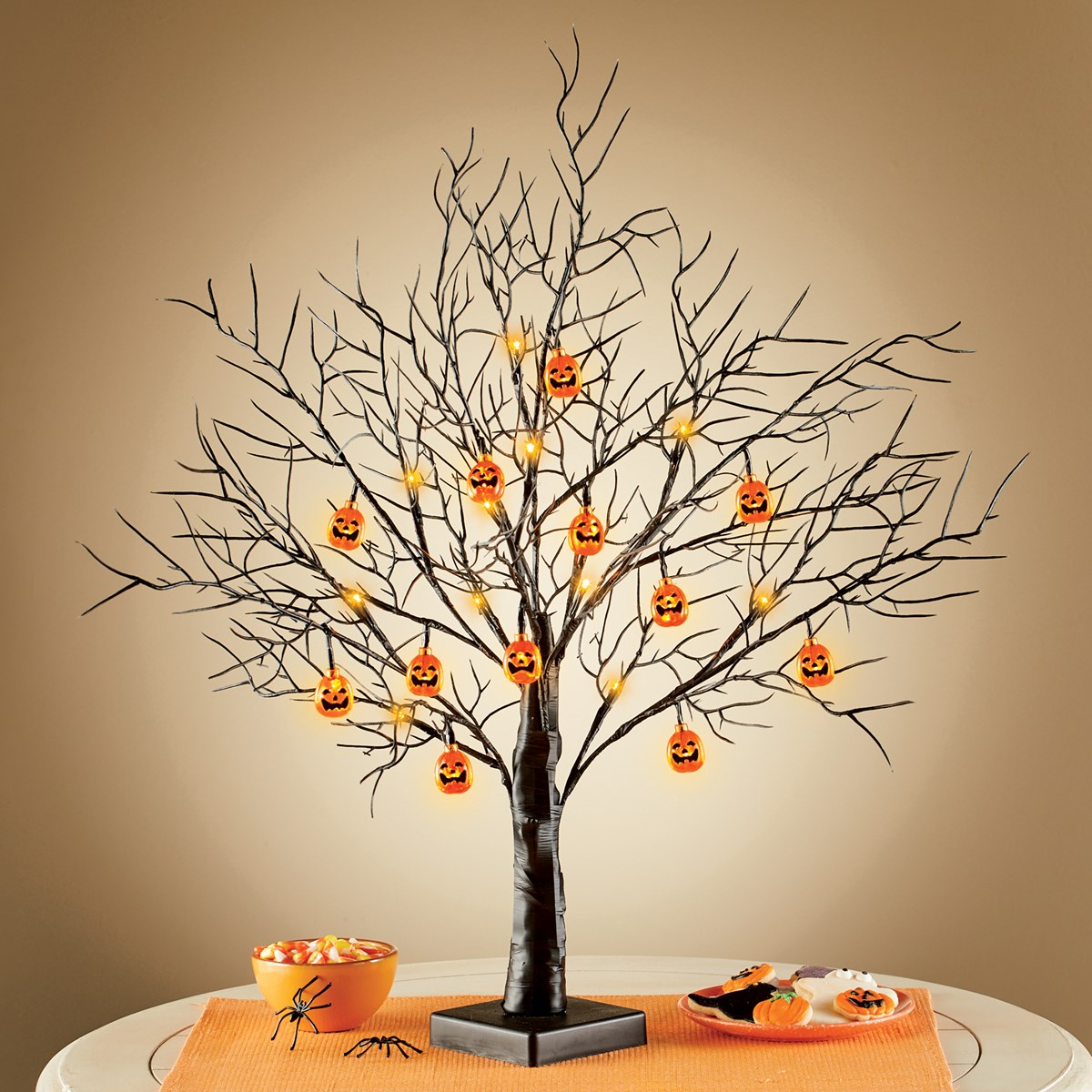 Lighted Pumpkin Halloween Tabletop Tree Decoration Collections Etc.