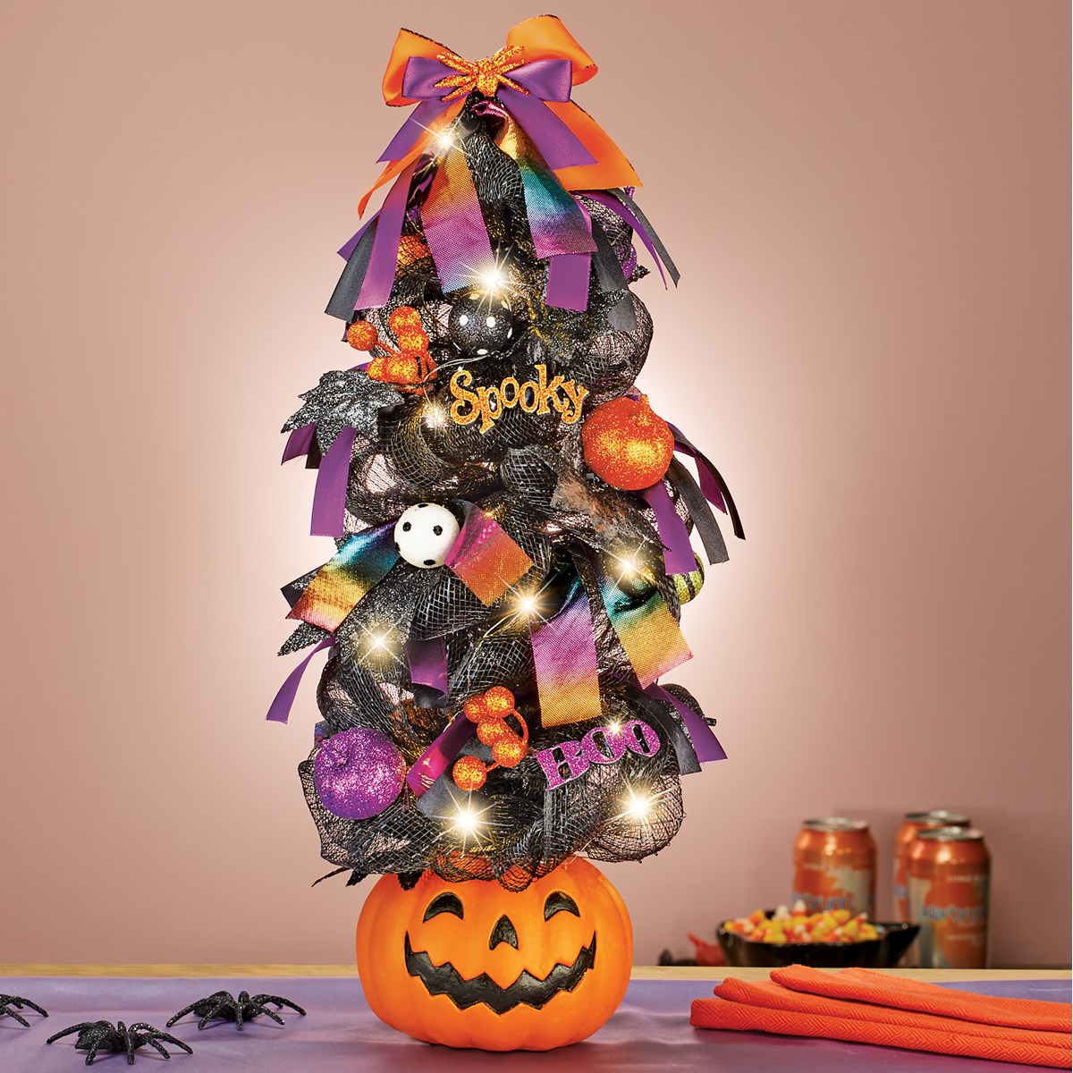 Sparkling JackO'Lantern Tree Halloween Decoration Collections Etc.